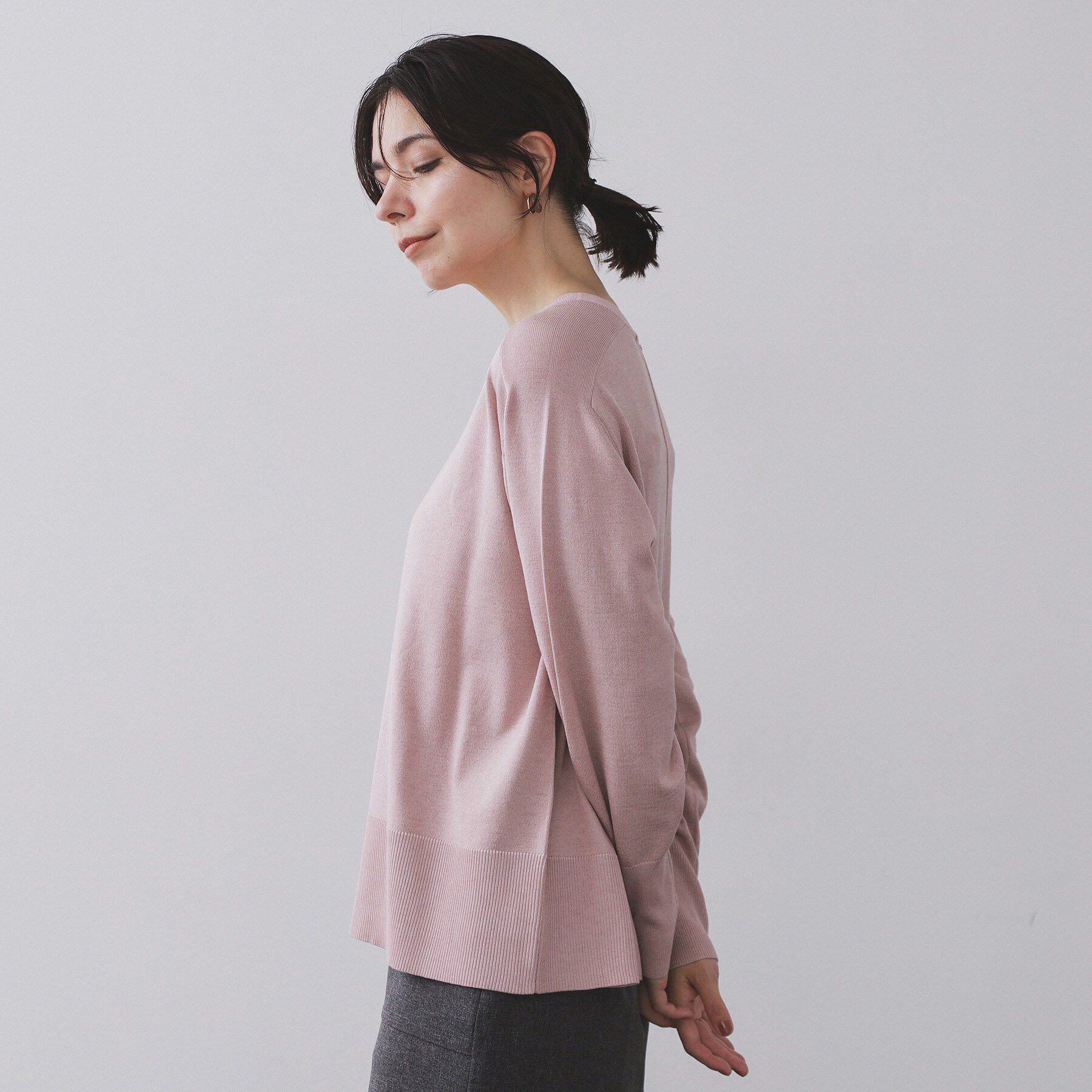 OPAQUE.CLIP「リラクシーVネックニット【洗濯機洗OK】《6col》」|ニット・セーター|