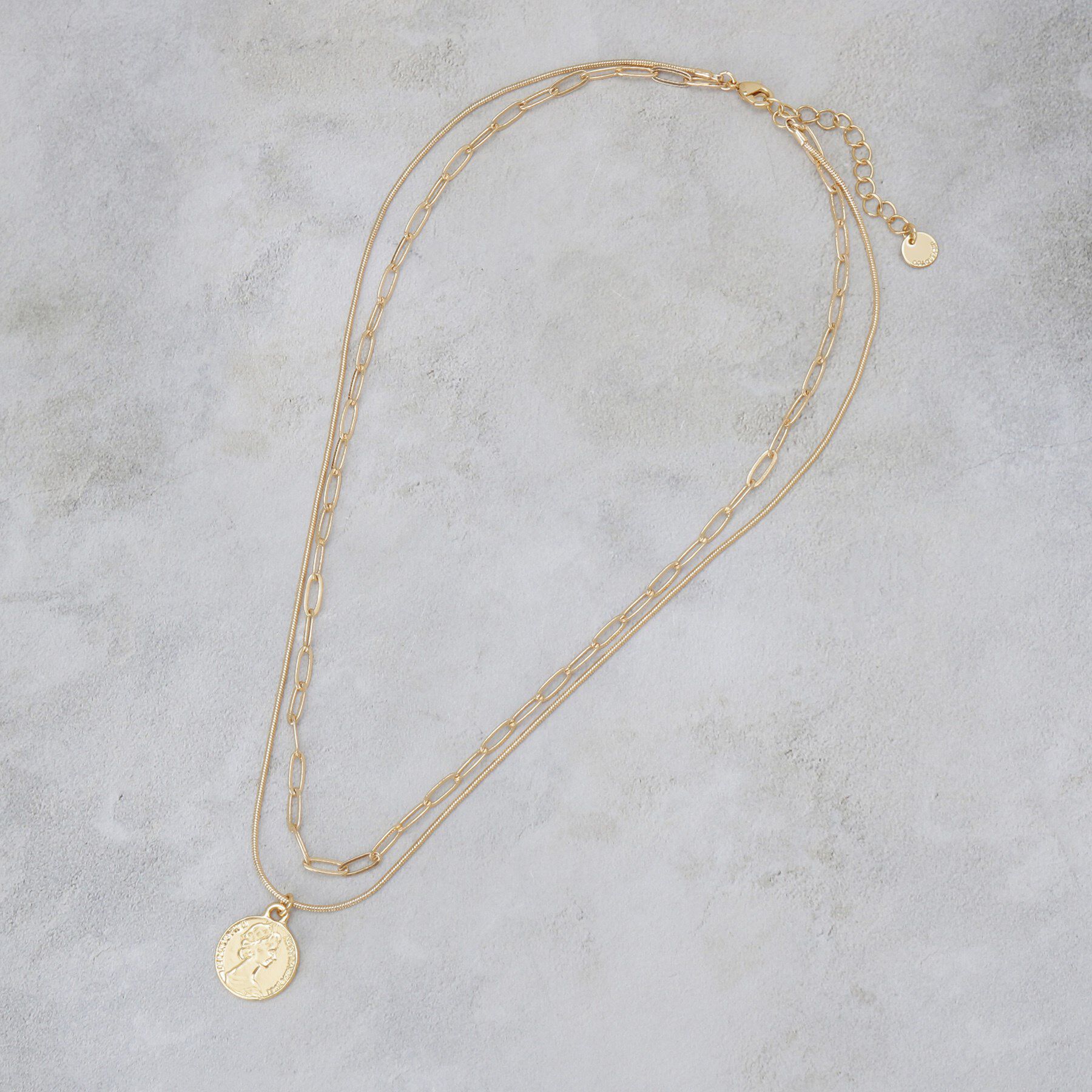 OPAQUE.CLIP「2種チェーンコインネックレス」|ネックレス|