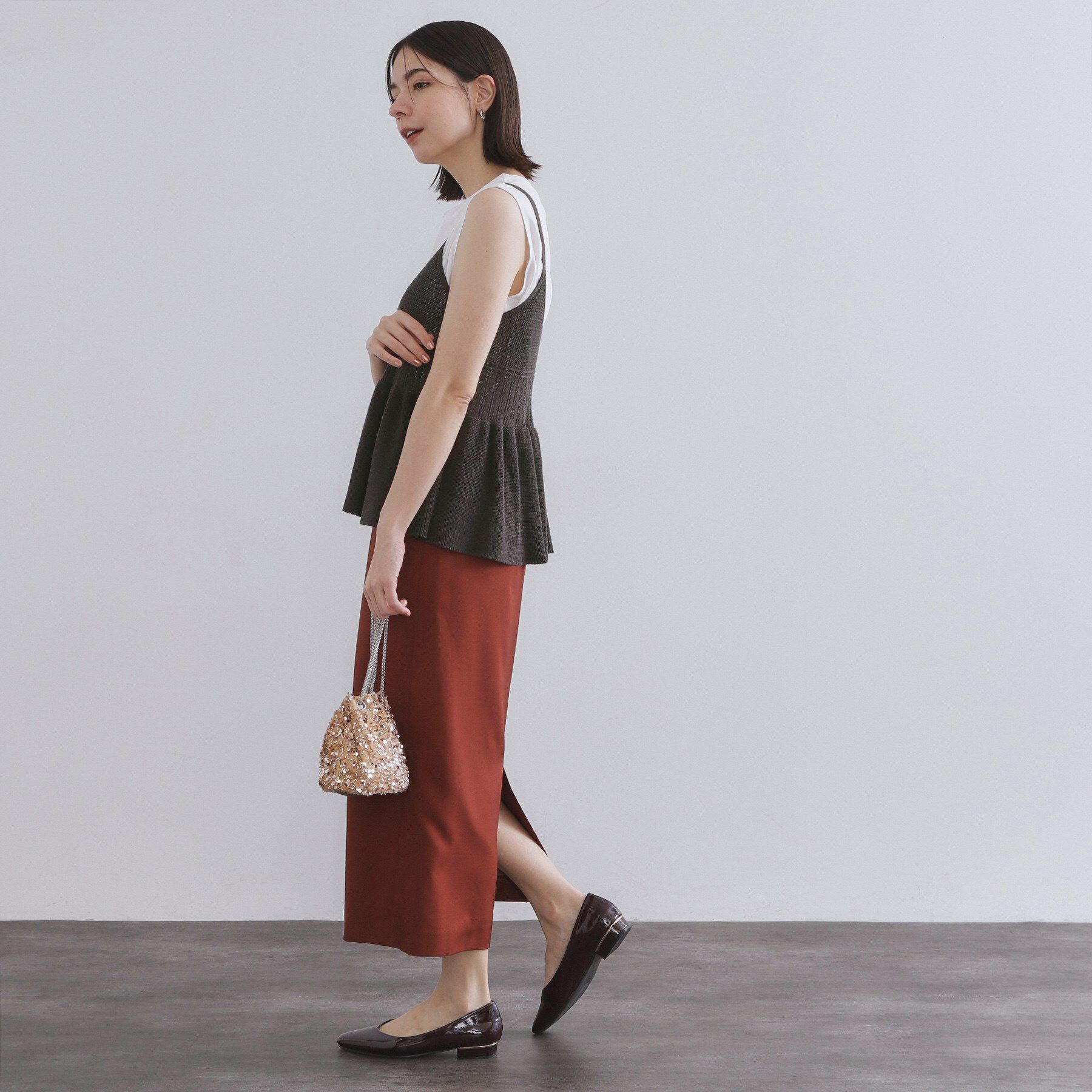 OPAQUE.CLIP「カギ針風ニットキャミビスチェ【洗濯機洗い可】」|ニット・セーター|