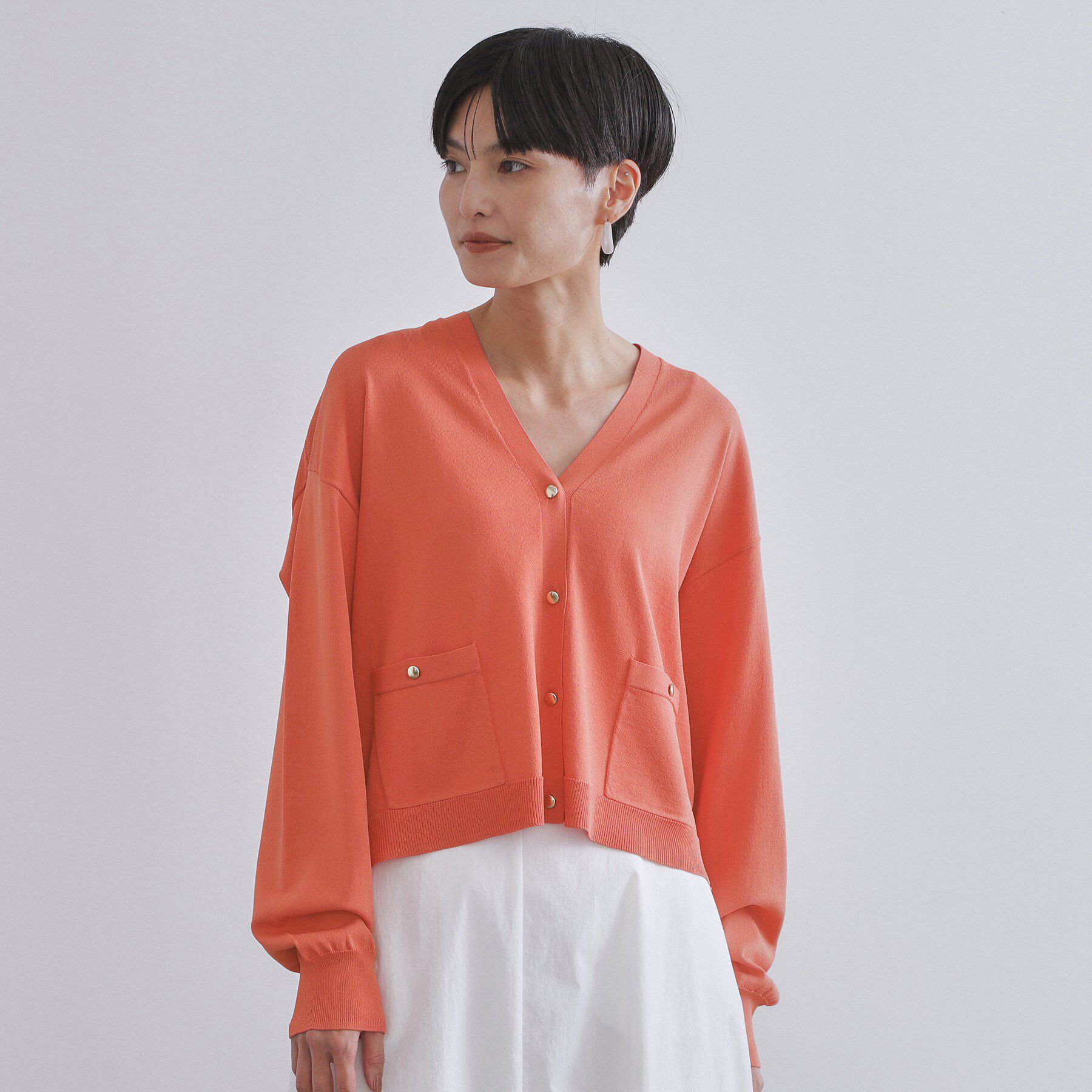 OPAQUE.CLIP「リラクシーVネックニットカーディガン【UVケア/接触冷感/洗濯機洗い可/抗ピル】」|カーディガン|