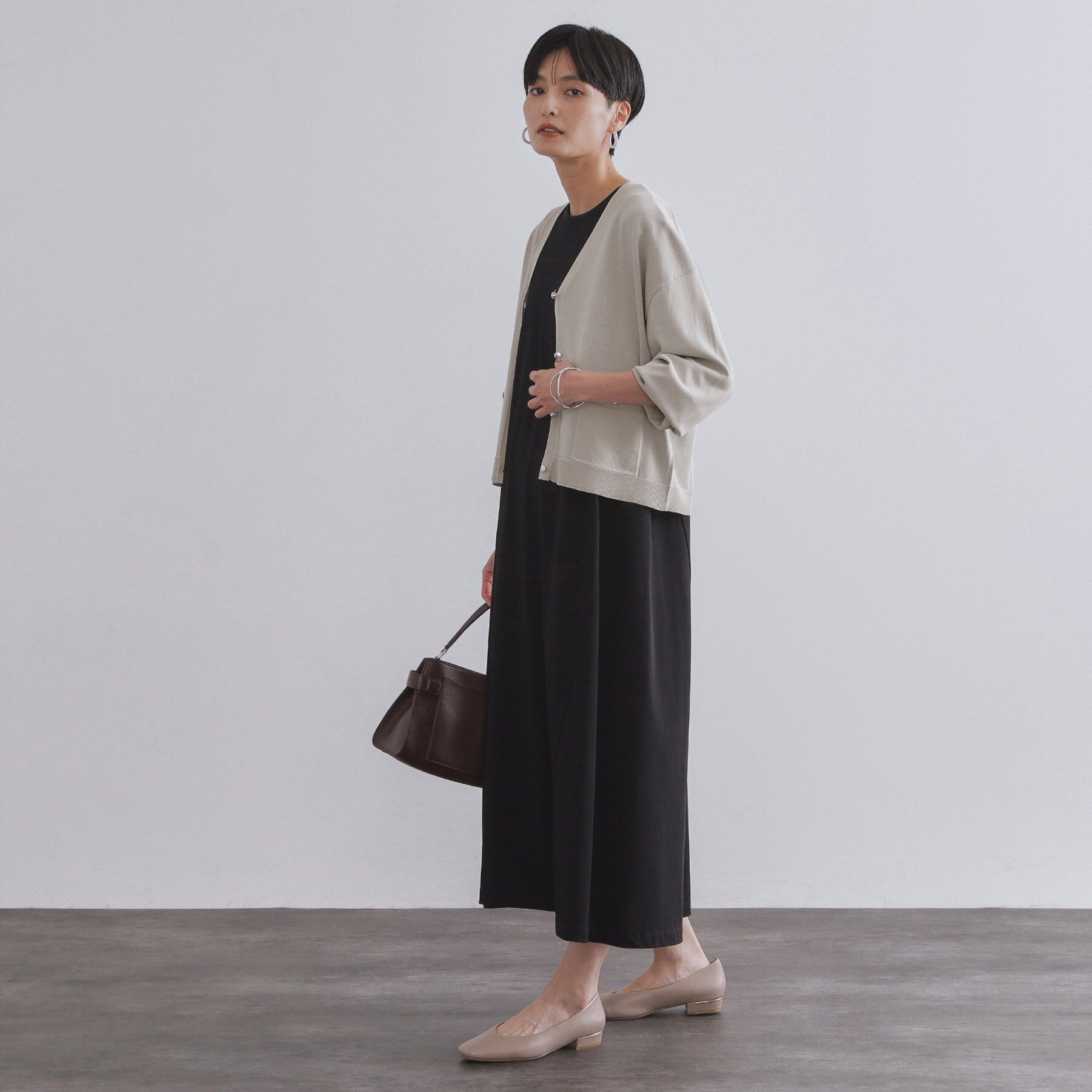 OPAQUE.CLIP「リラクシーVネックニットカーディガン【UVケア/接触冷感/洗濯機洗い可/抗ピル】」|カーディガン|