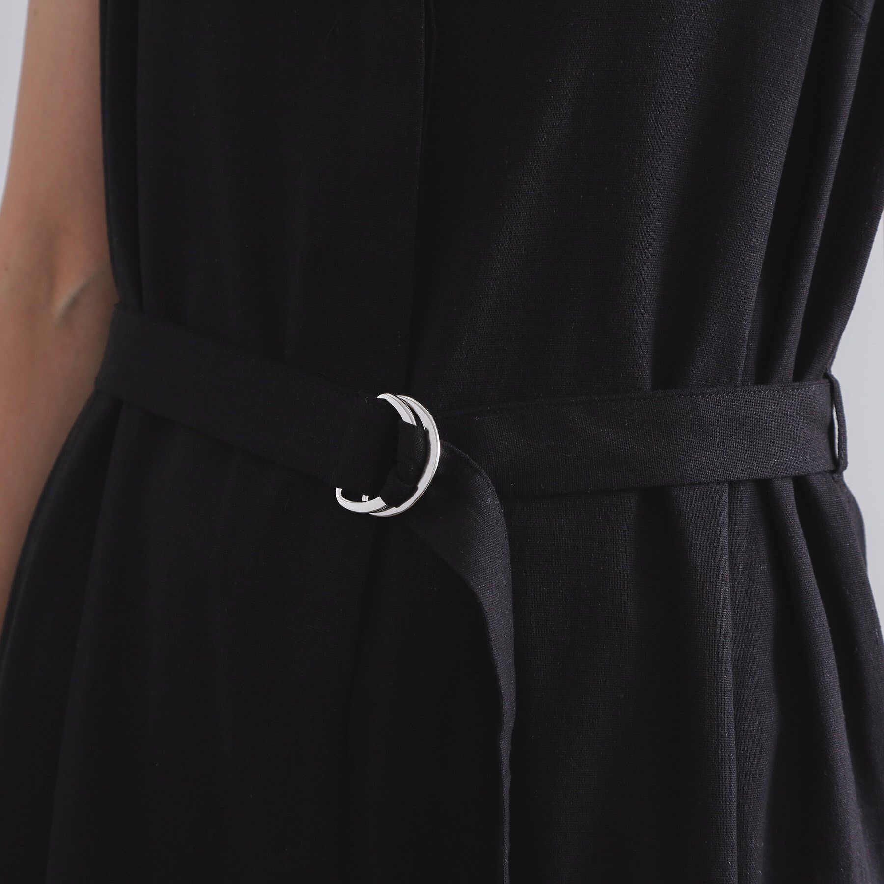 OPAQUE.CLIP「《Can Cam掲載》麻混ベルト付きオールインワン【洗濯機洗い可】」|オールインワン|