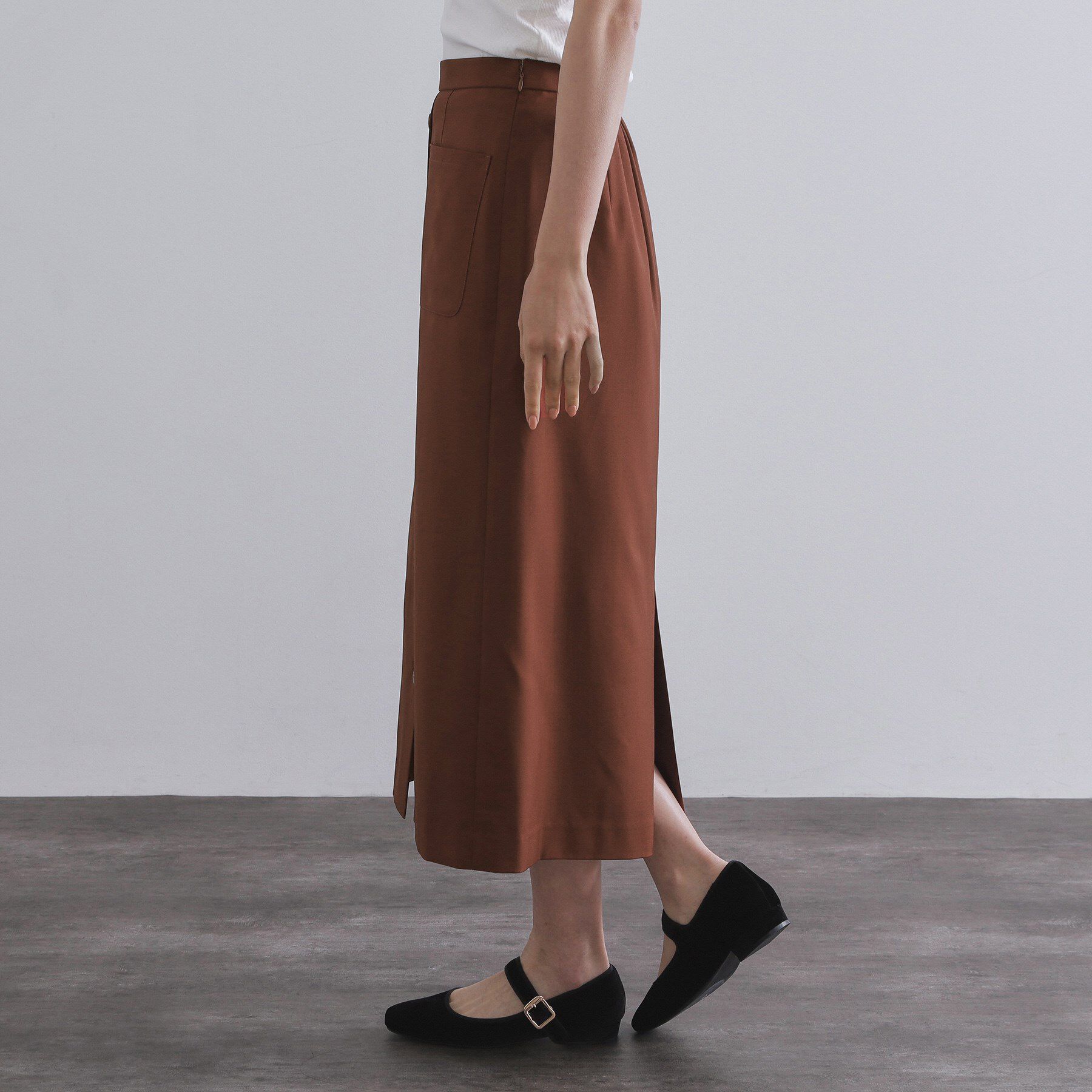 OPAQUE.CLIP「ポケットデザインナロースカート【洗濯機洗い可】」|スカート|