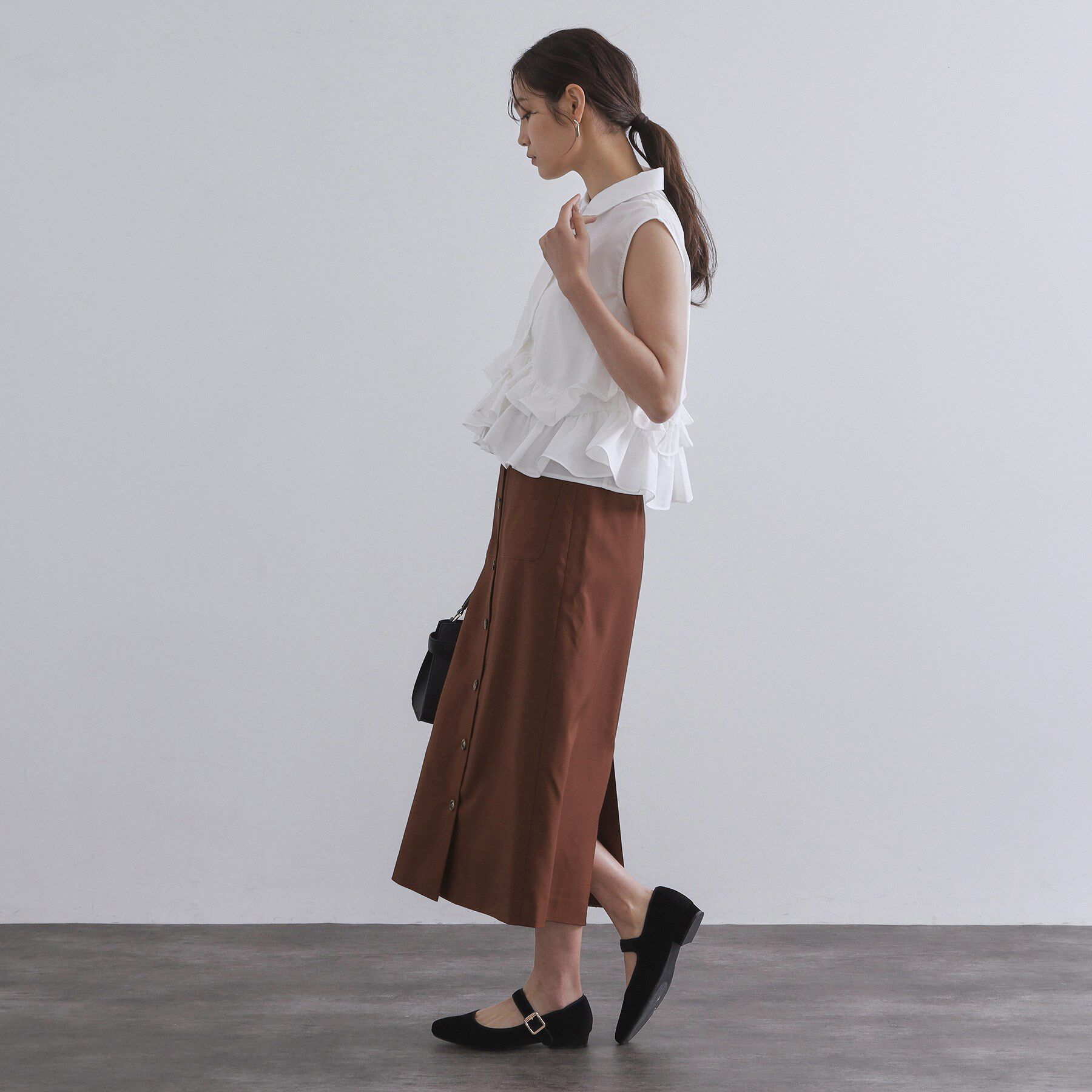 OPAQUE.CLIP「ポケットデザインナロースカート【洗濯機洗い可】」|スカート|