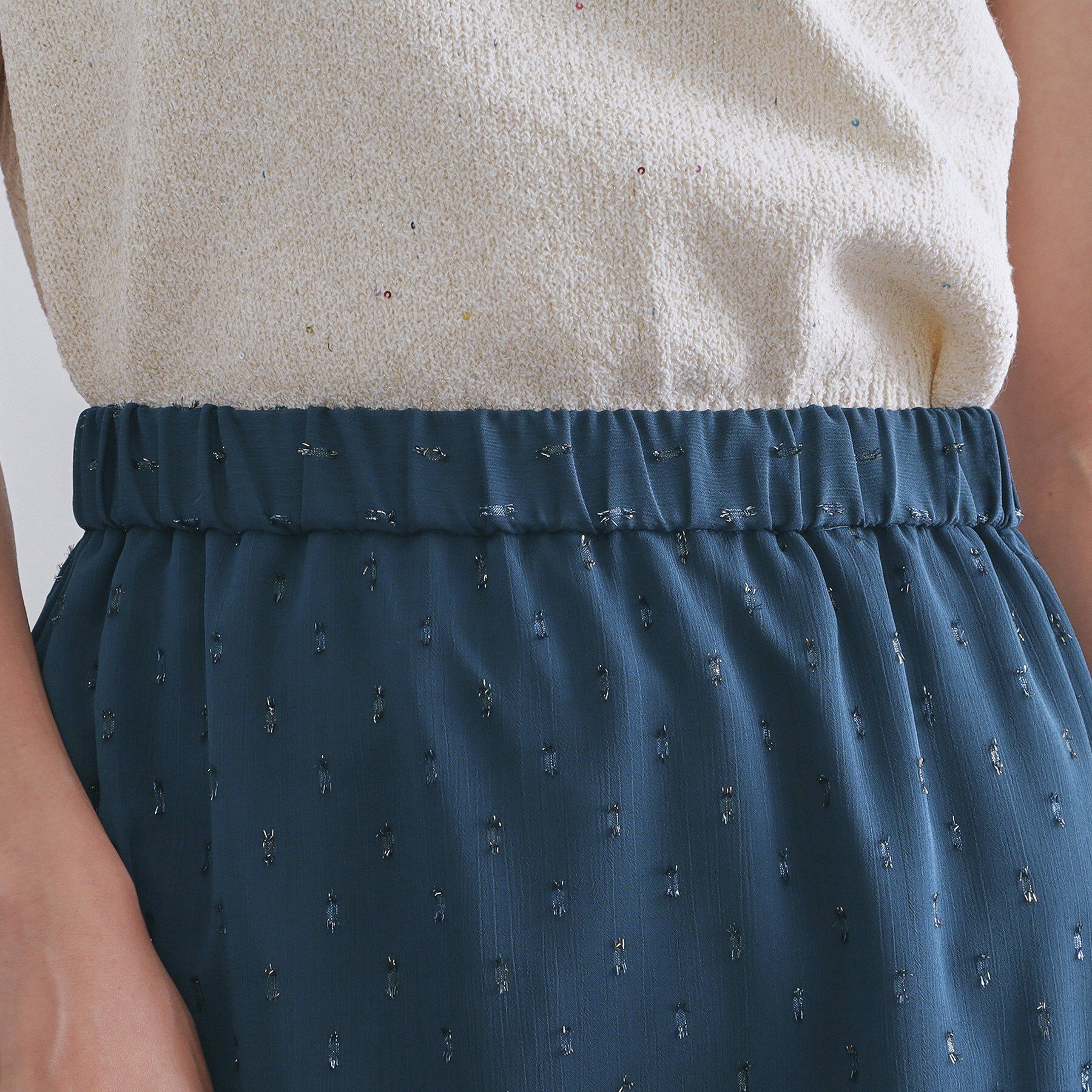 OPAQUE.CLIP「ラメドットイージーティアードスカート【洗濯機洗い可】」|スカート|
