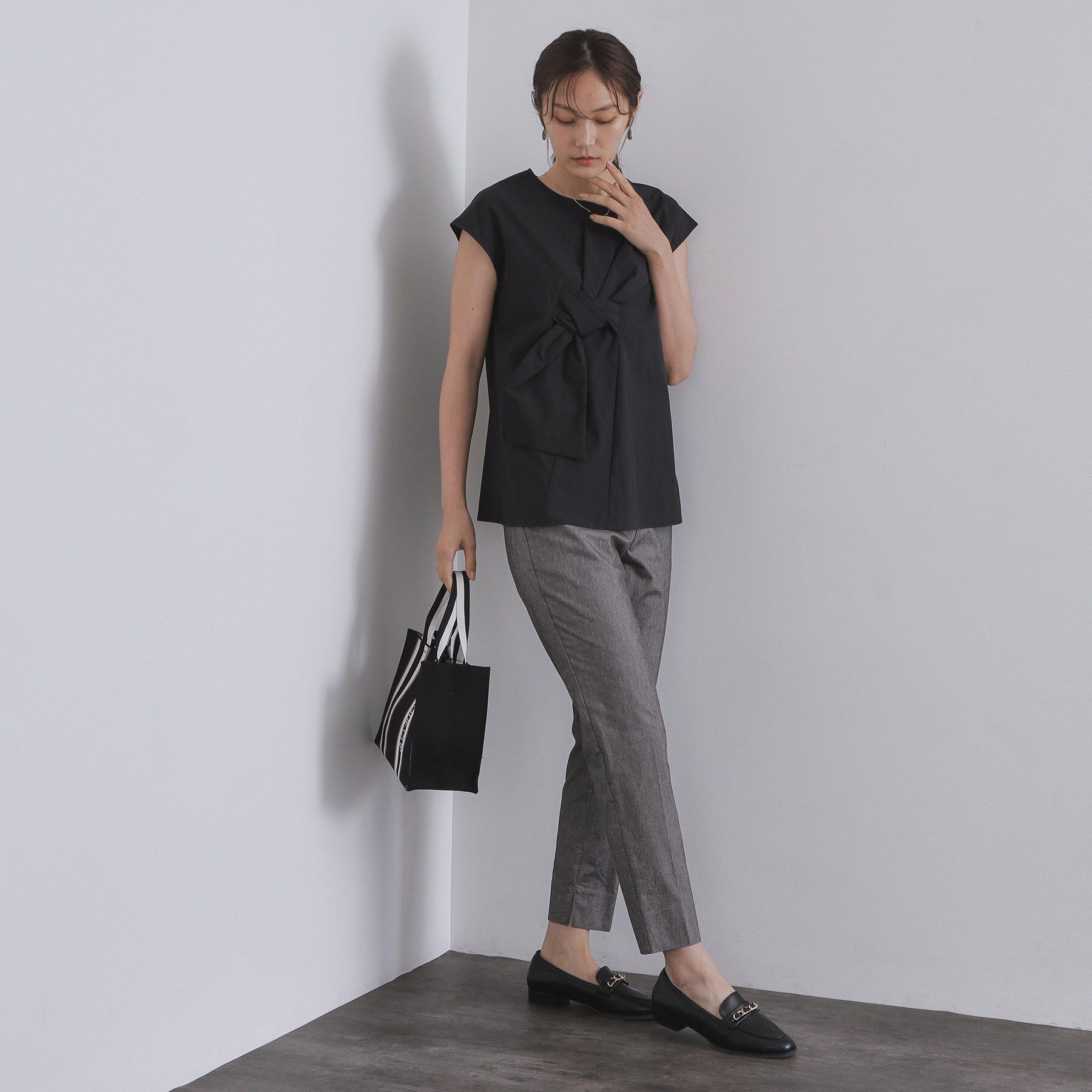 OPAQUE.CLIP「リボンモチーフブラウス【洗濯機洗い可】」|シャツ・ブラウス|