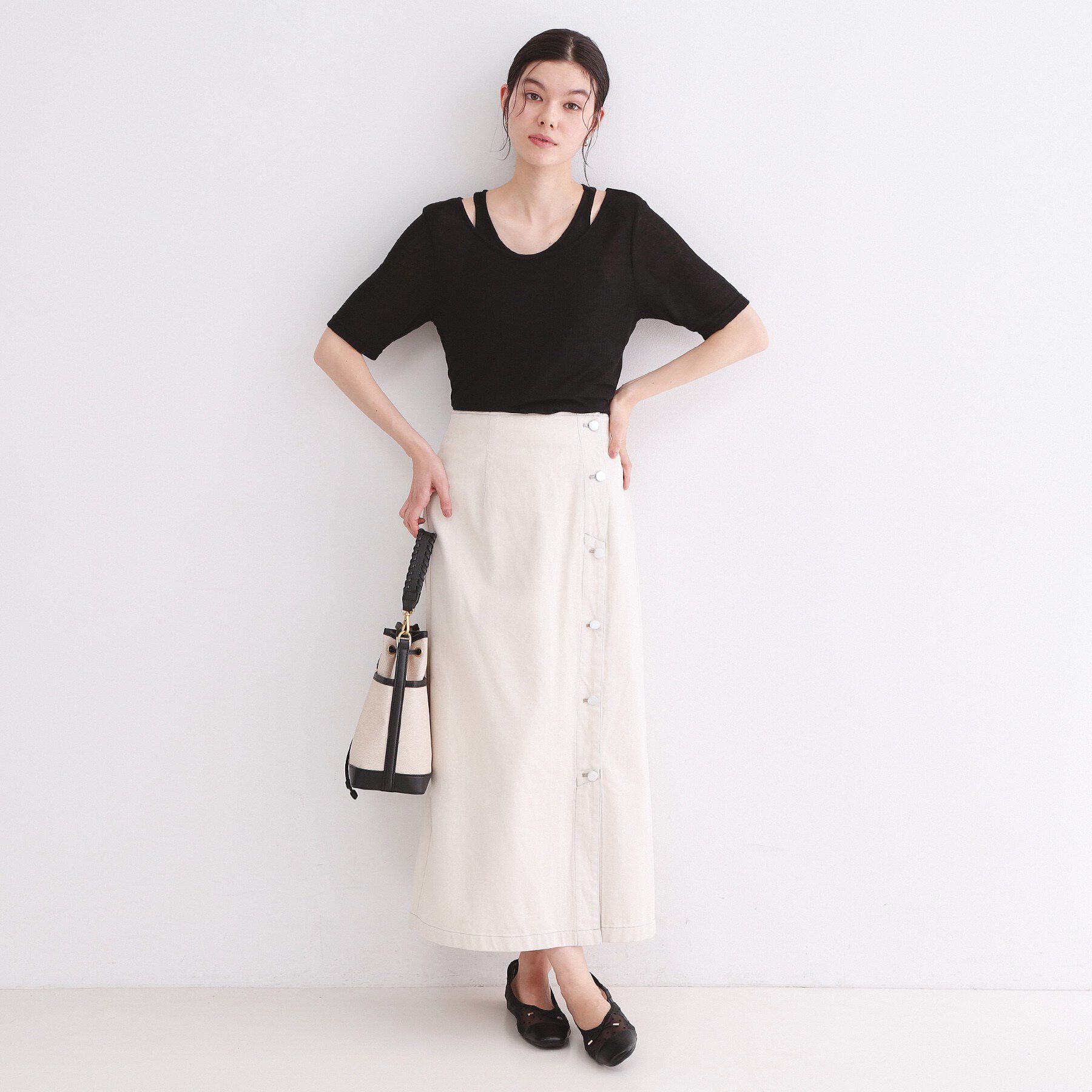 OPAQUE.CLIP「シアーリブレイヤードカットソー【洗濯機洗い可】」|Tシャツ・カットソー|