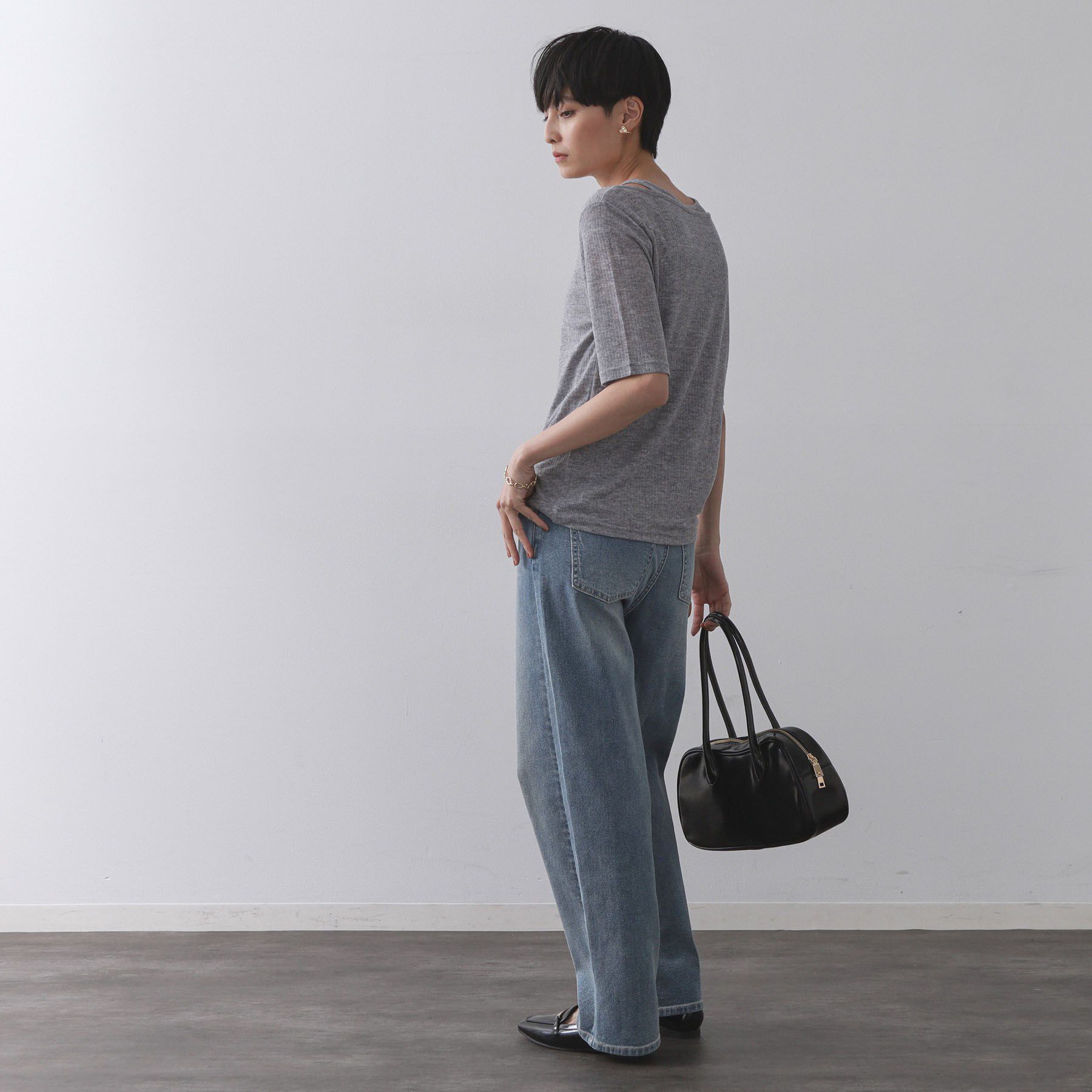 OPAQUE.CLIP「シアーリブレイヤードカットソー【洗濯機洗い可】」|Tシャツ・カットソー|