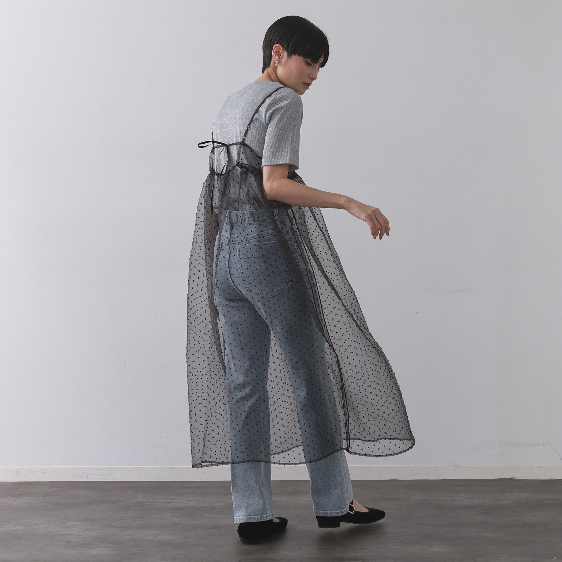 OPAQUE.CLIP「シアードットレイヤードキャミワンピース【洗濯機洗い可】」|ワンピース|