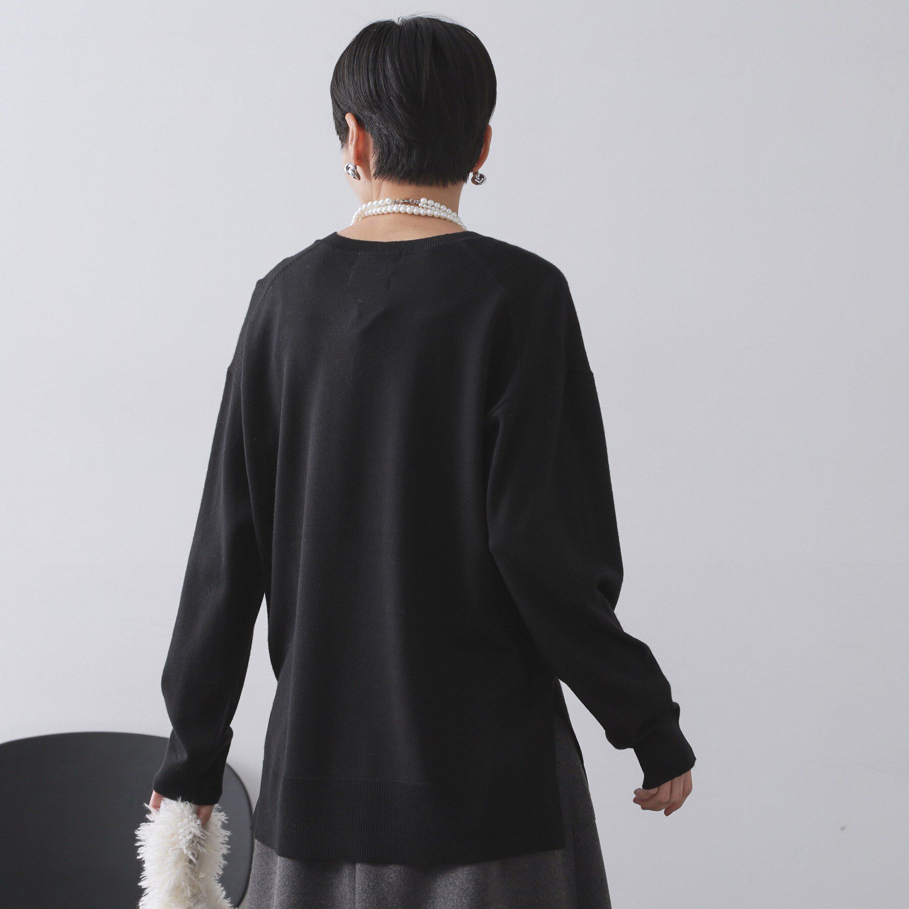 OPAQUE.CLIP「Vネックニット/エクストラファインメリノウール【THEシリーズ/洗濯機OK】」|ニット・セーター|