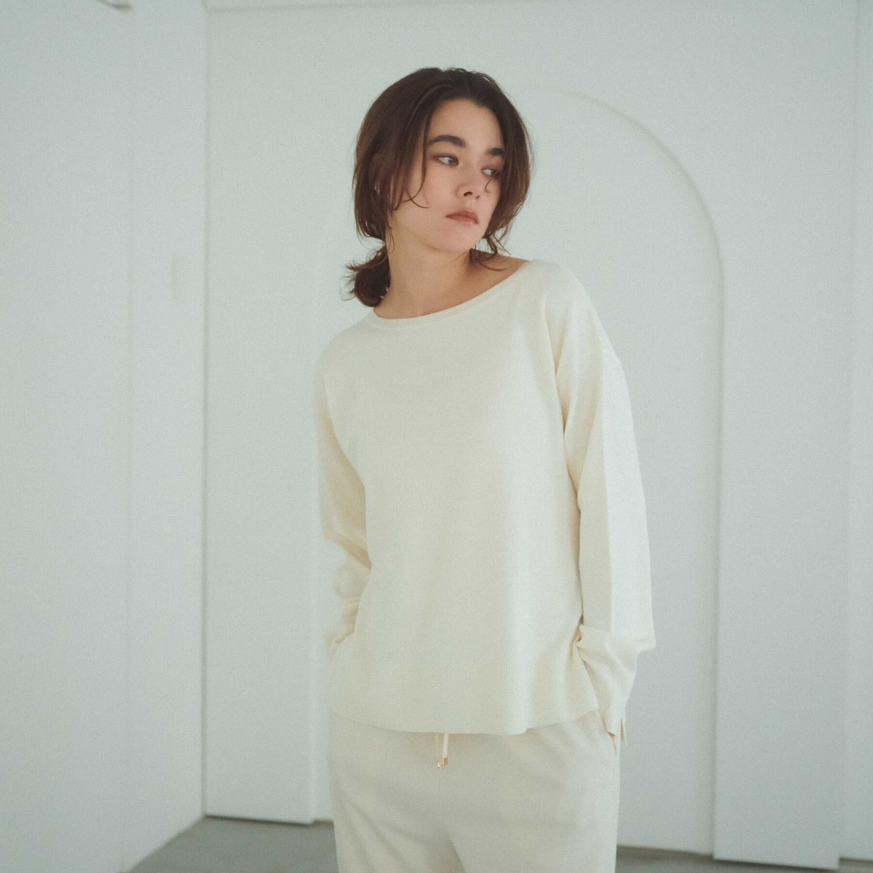 OPAQUE.CLIP「ボートネックニット/エクストラファインメリノウール【THEシリーズ/洗濯機OK】」|ニット・セーター|