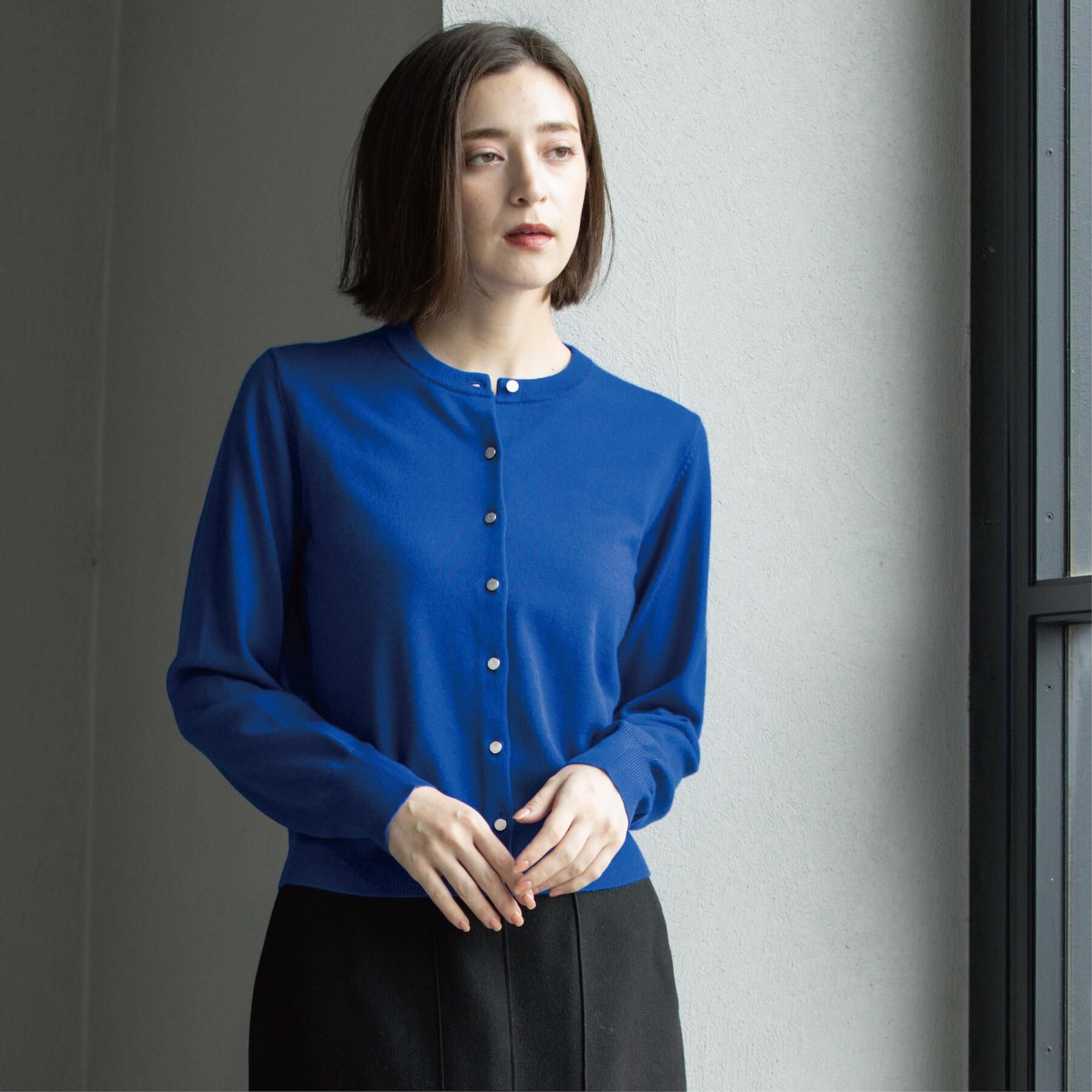 OPAQUE.CLIP「クルーニットカーディガン/エクストラファインメリノウール【THEシリーズ/洗濯機OK】」|カーディガン|