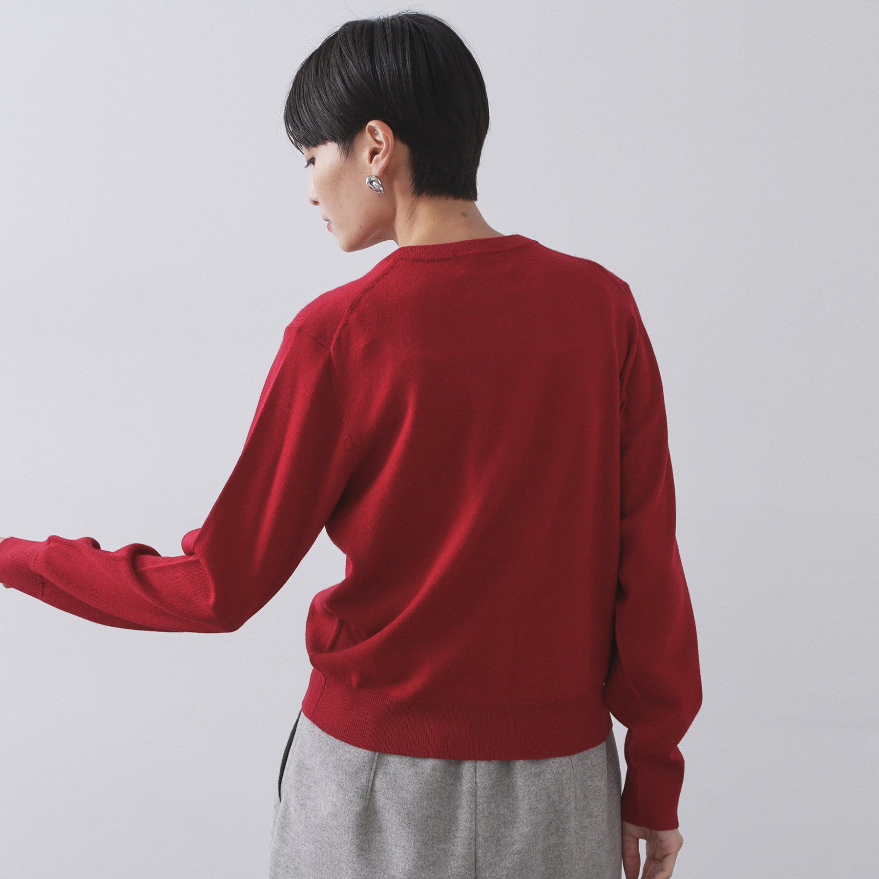 OPAQUE.CLIP「クルーニットカーディガン/エクストラファインメリノウール【THEシリーズ/洗濯機OK】」|カーディガン|