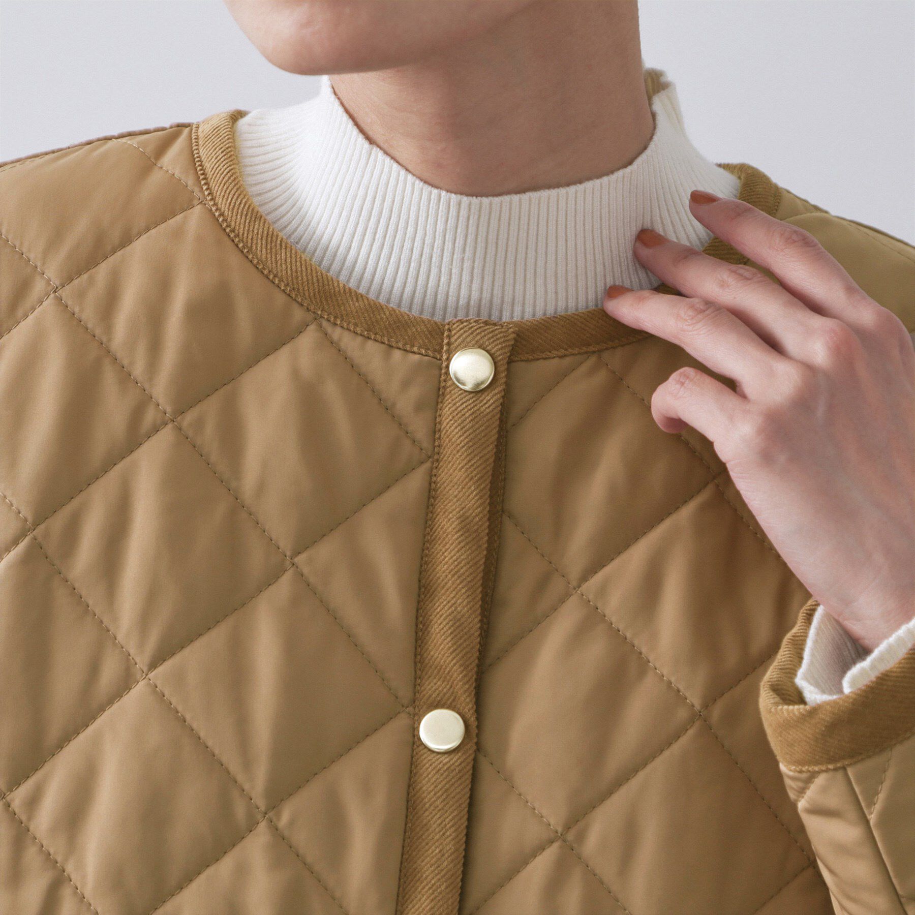 OPAQUE.CLIP「撥水キルティングノーカラージャケット【洗濯機洗い可】」|ノーカラージャケット|