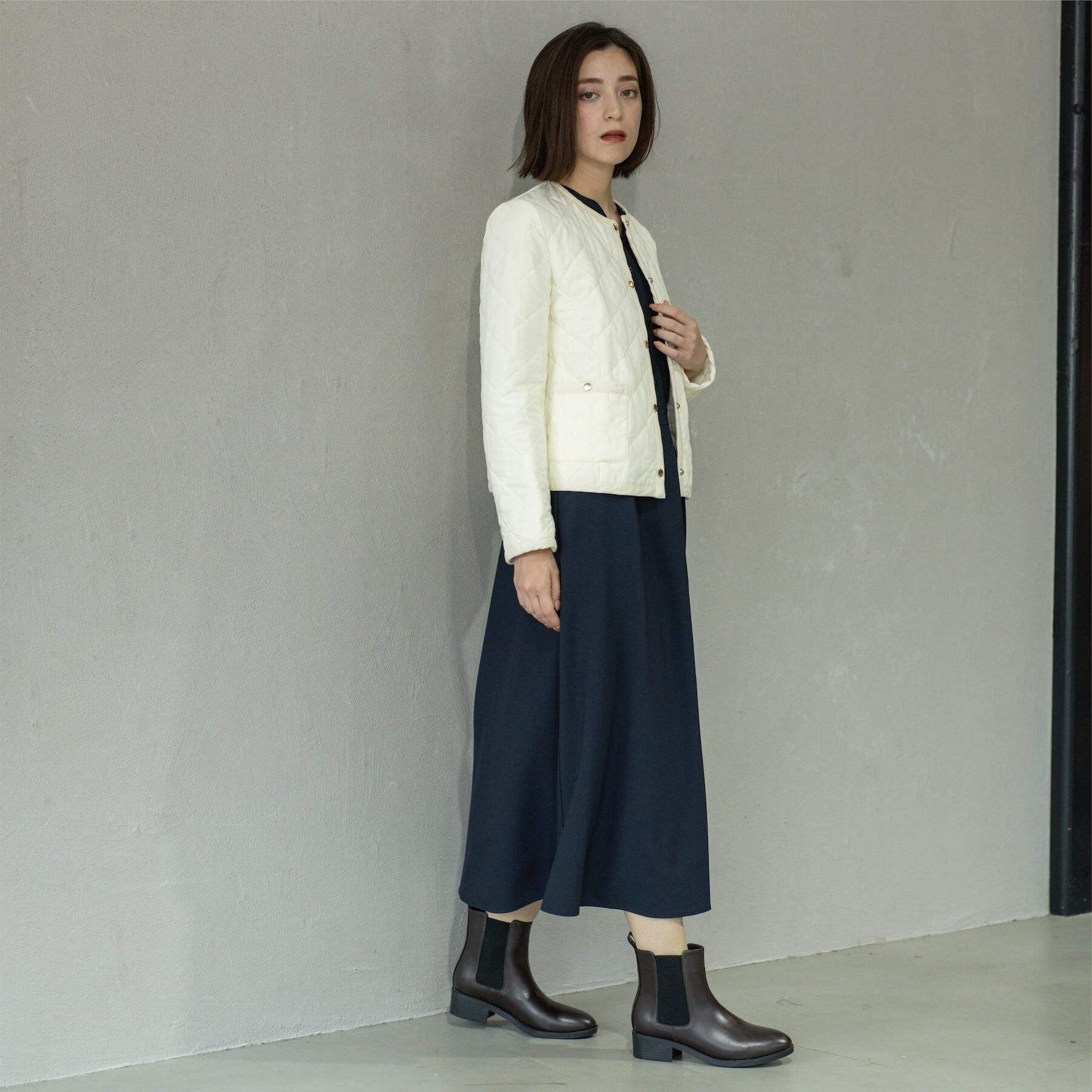 OPAQUE.CLIP「撥水キルティングノーカラージャケット【洗濯機洗い可】」|ノーカラージャケット|