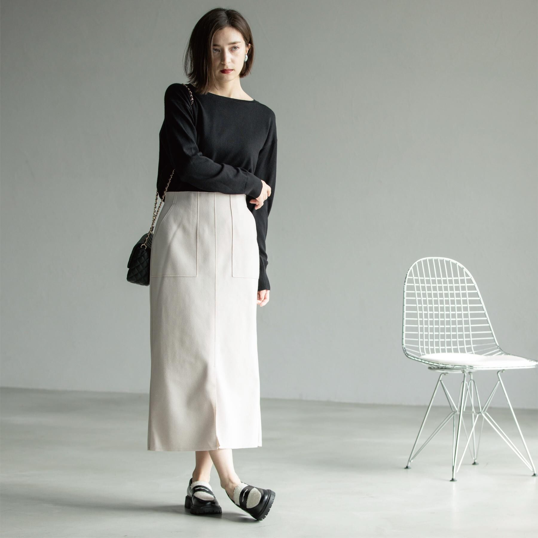 OPAQUE.CLIP「ウールライクタイトスカート【洗濯機洗い可】《8col》」|スカート|