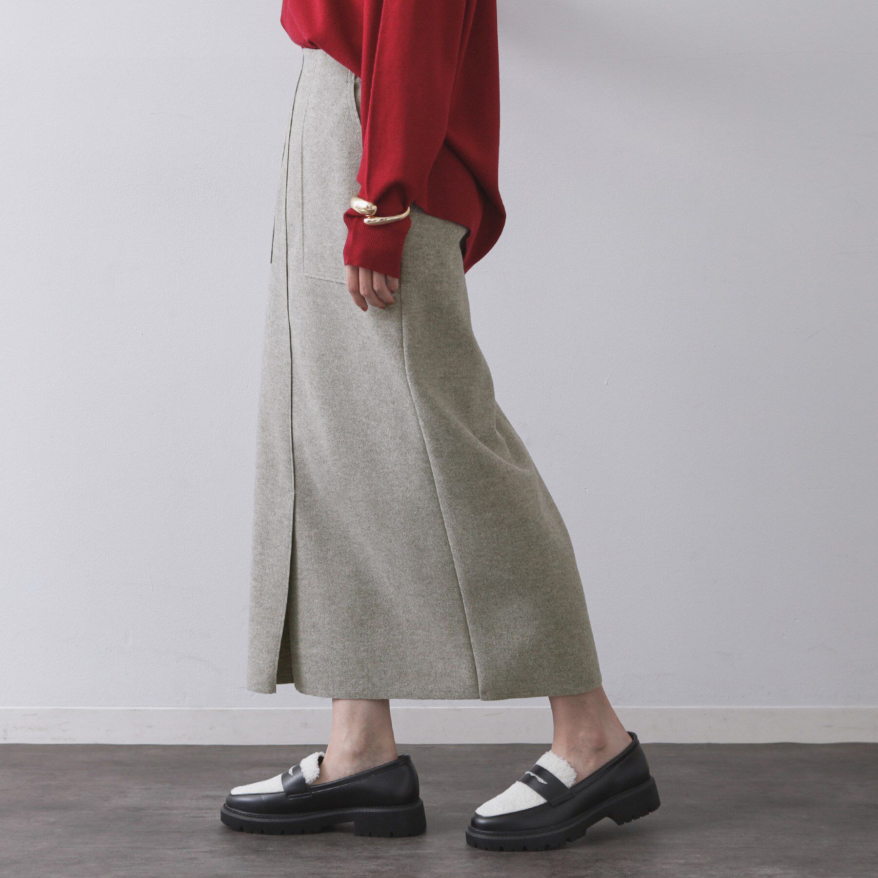 OPAQUE.CLIP「ウールライクタイトスカート【洗濯機洗い可】《8col》」|スカート|