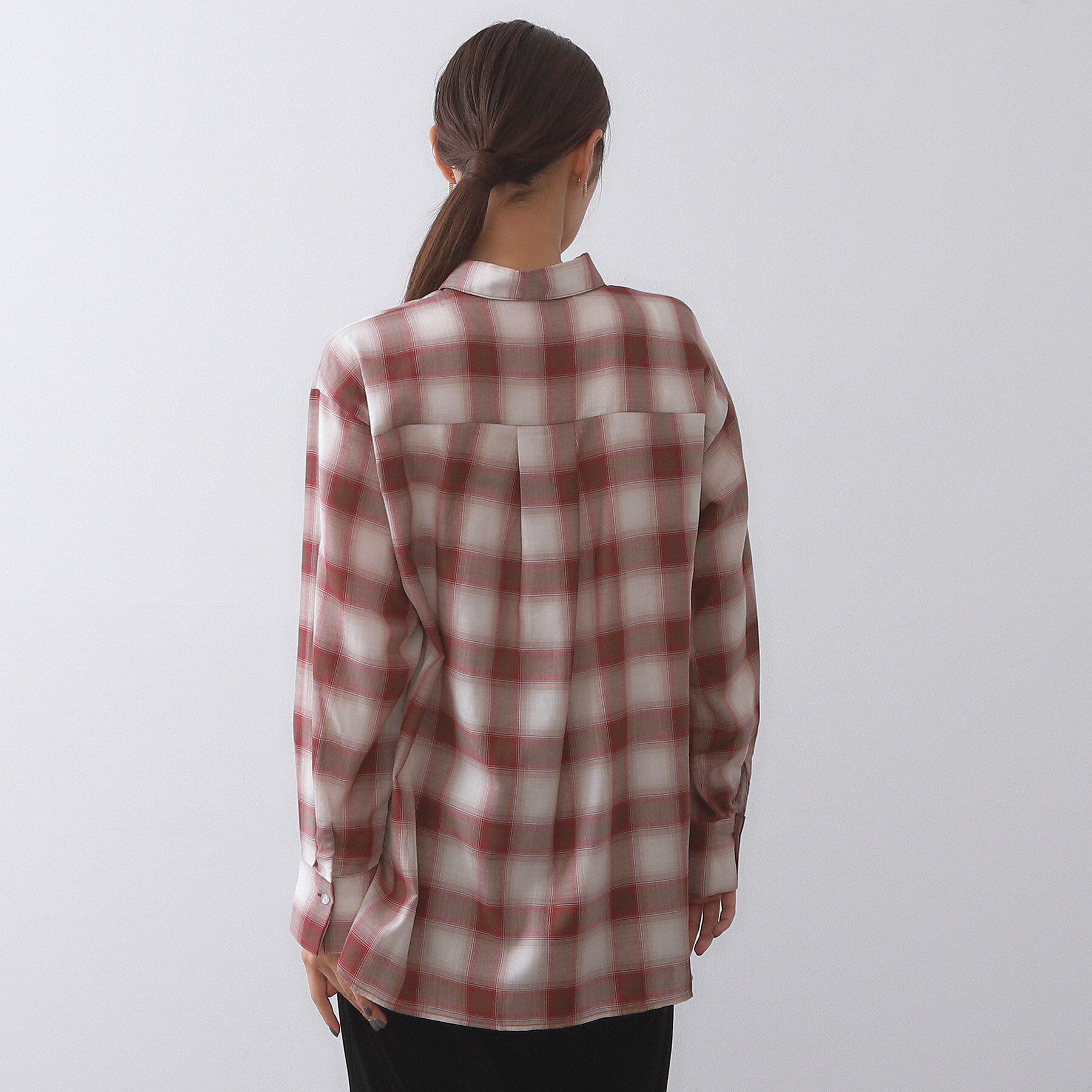 OPAQUE.CLIP「オンブレチェックシャツ【洗濯機洗い可】」|シャツ・ブラウス|