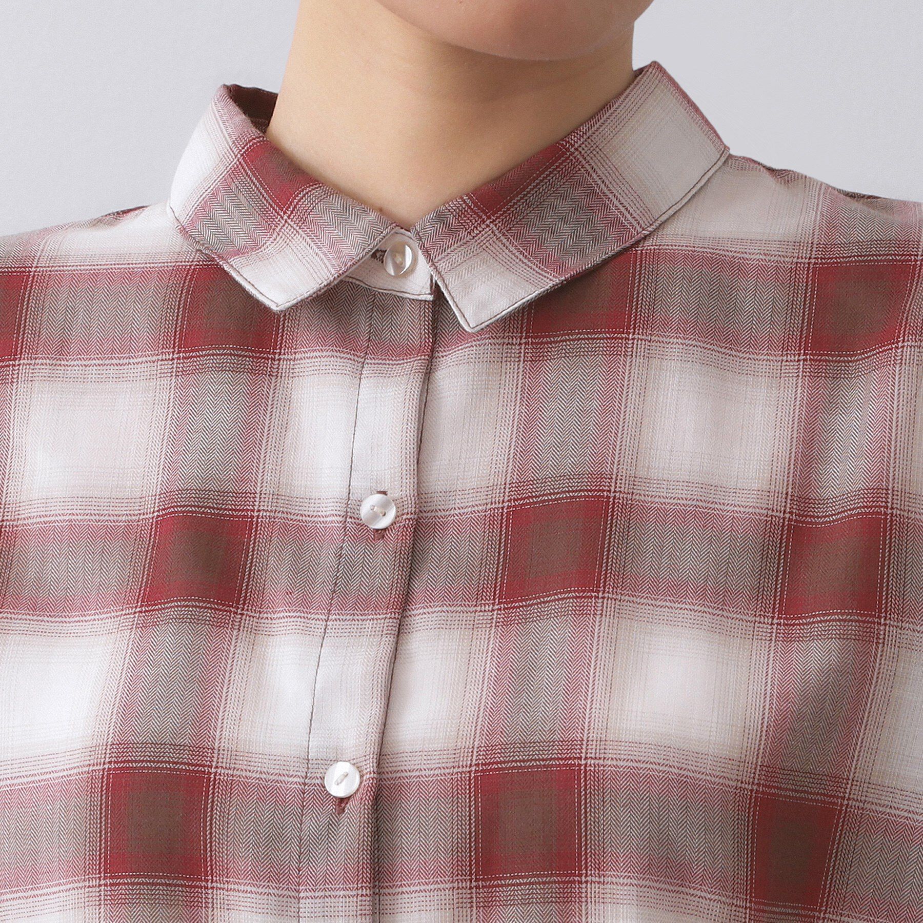 OPAQUE.CLIP「オンブレチェックシャツ【洗濯機洗い可】」|シャツ・ブラウス|