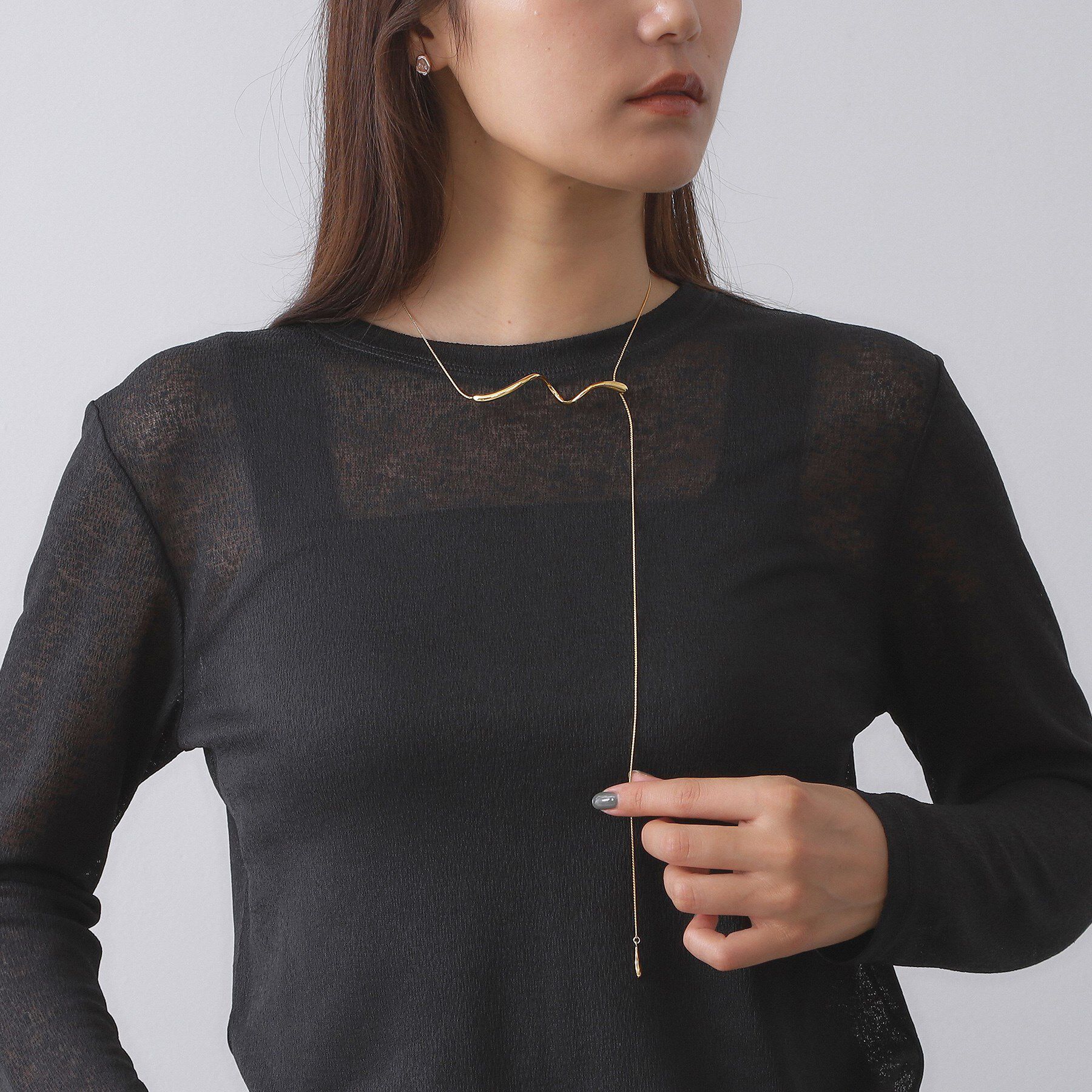 OPAQUE.CLIP「ひねりメタルバースライドネックレス」|ネックレス|