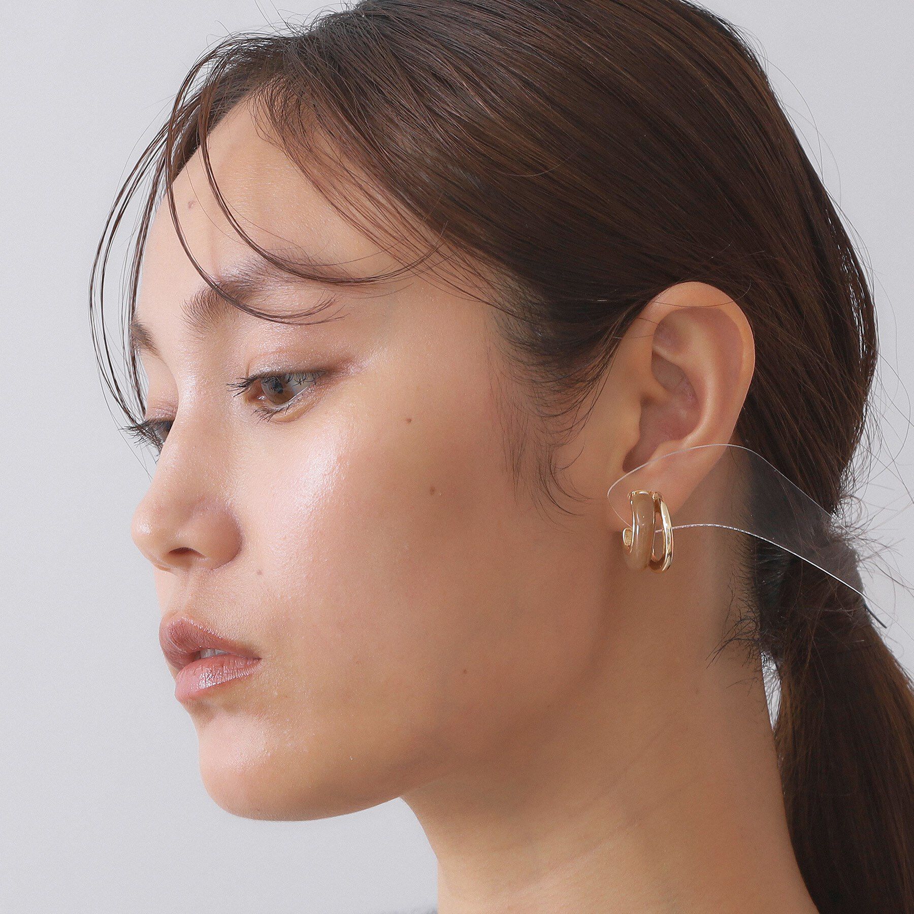 OPAQUE.CLIP「エポ&times;メタル2連ピアス」|ピアス|