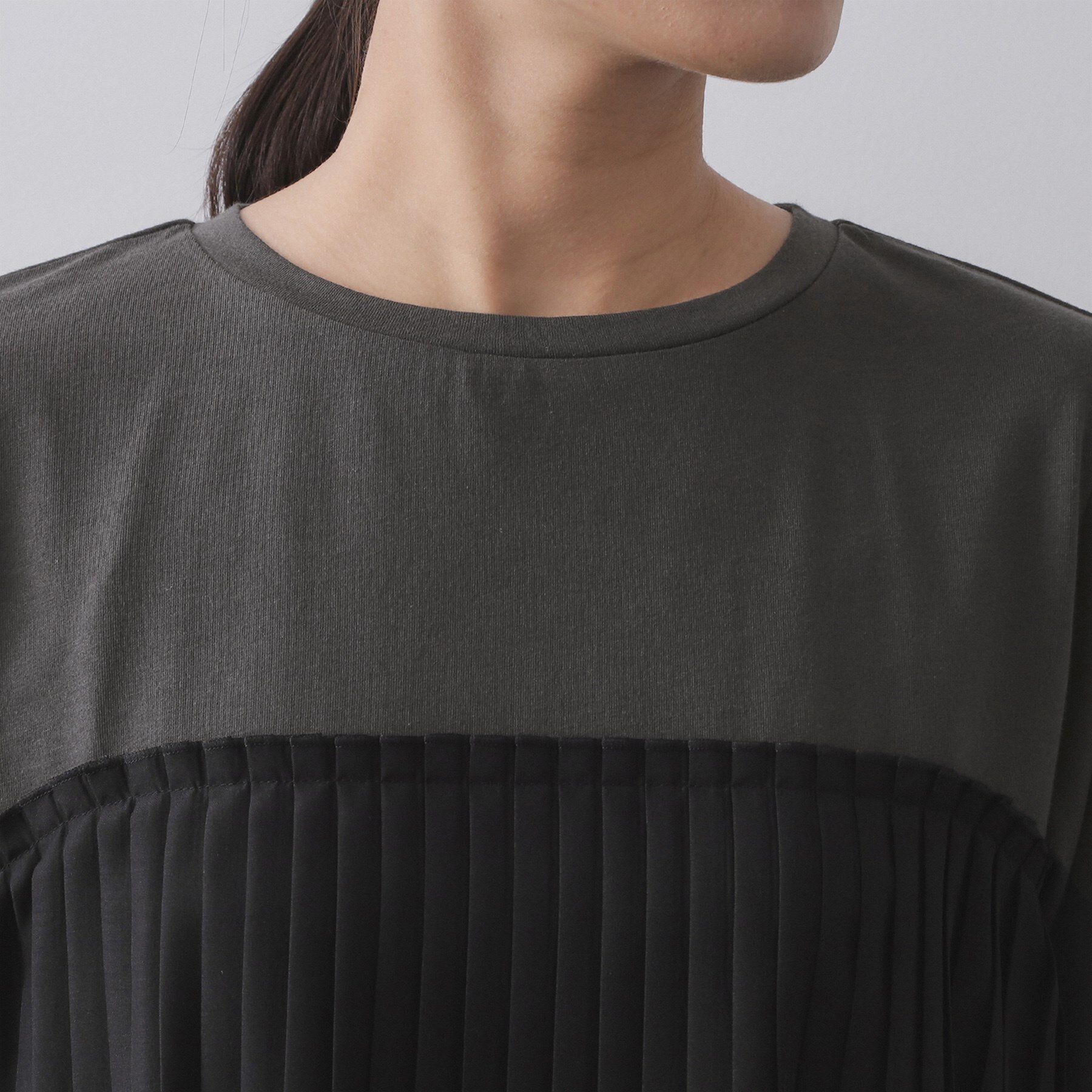 OPAQUE.CLIP「プリーツドッキングカットソー【洗濯機OK】」|Tシャツ・カットソー|