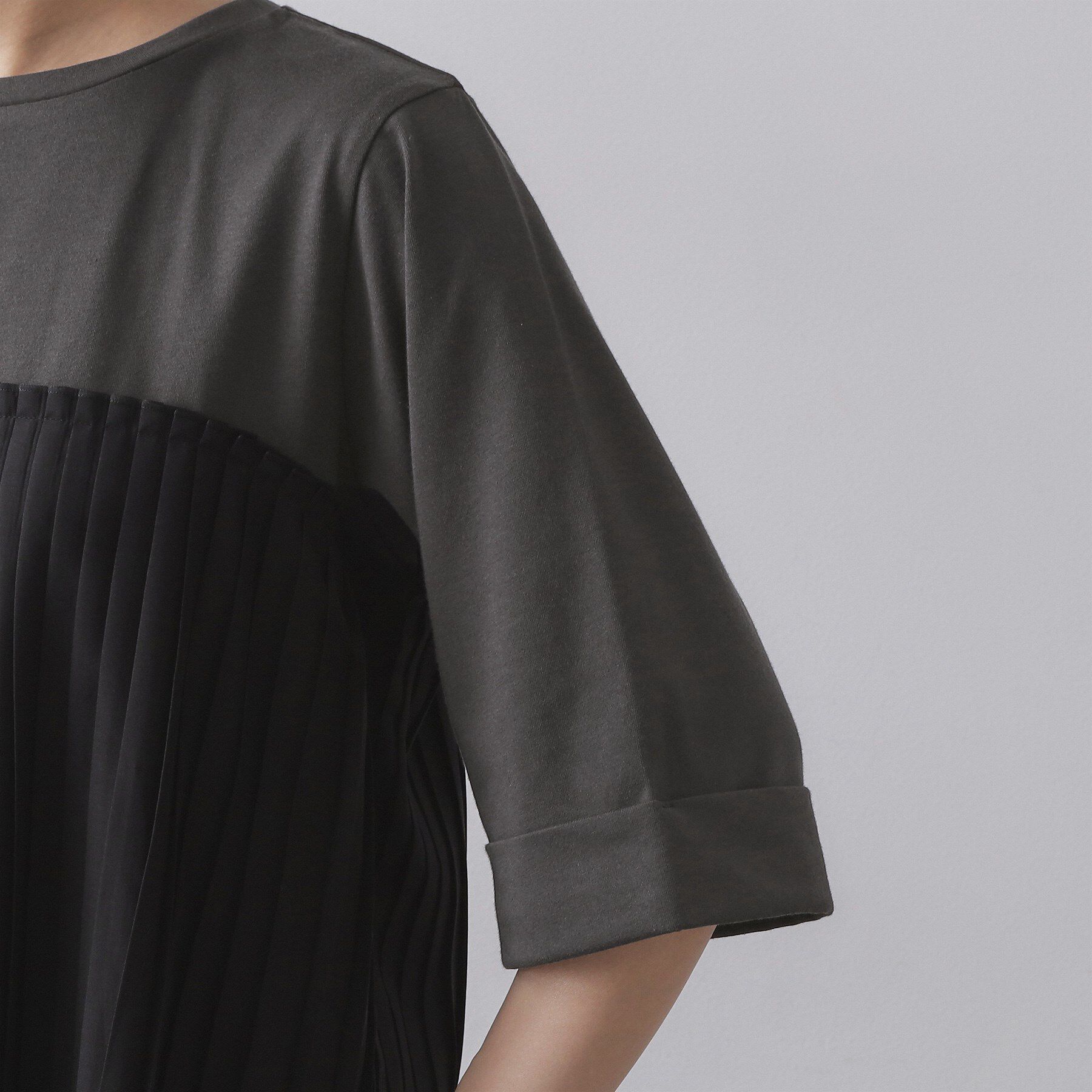 OPAQUE.CLIP「プリーツドッキングカットソー【洗濯機OK】」|Tシャツ・カットソー|