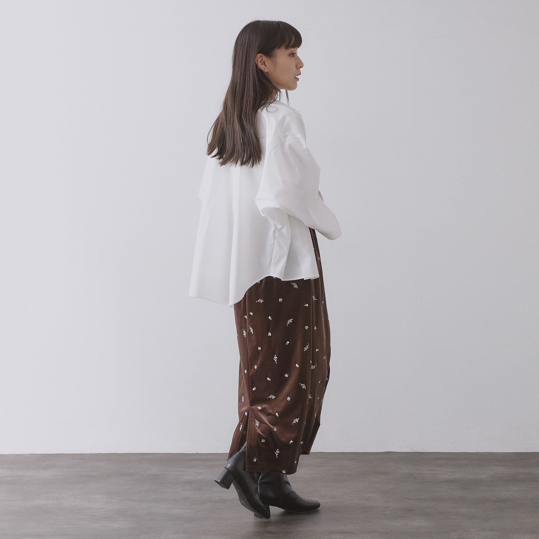 OPAQUE.CLIP「ベロアナロースカート/セットアップ対応可【洗濯機OK】」|スカート|