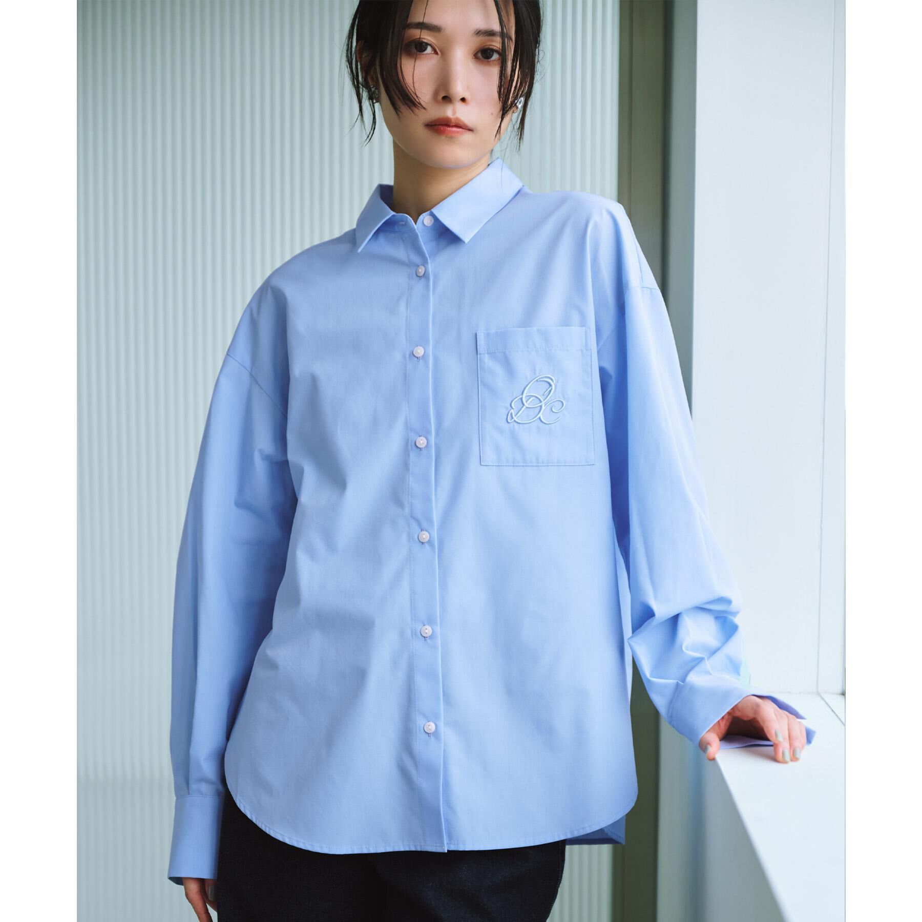 OPAQUE.CLIP「ポケット刺繍レギュラーカラーシャツ【洗濯機OK】」|シャツ・ブラウス|