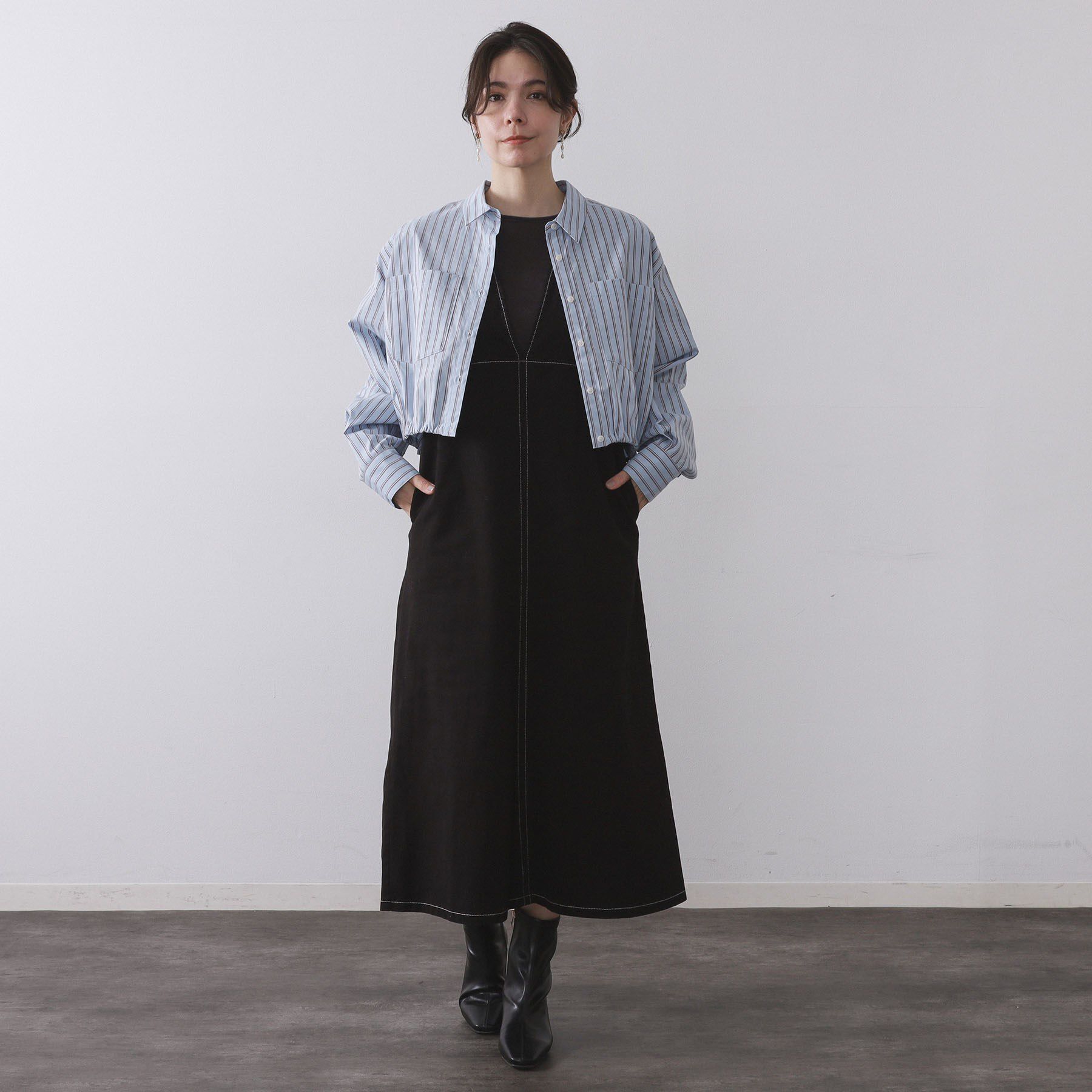 OPAQUE.CLIP「ドロストヘムショートシャツ【洗濯機OK】」|シャツ・ブラウス|