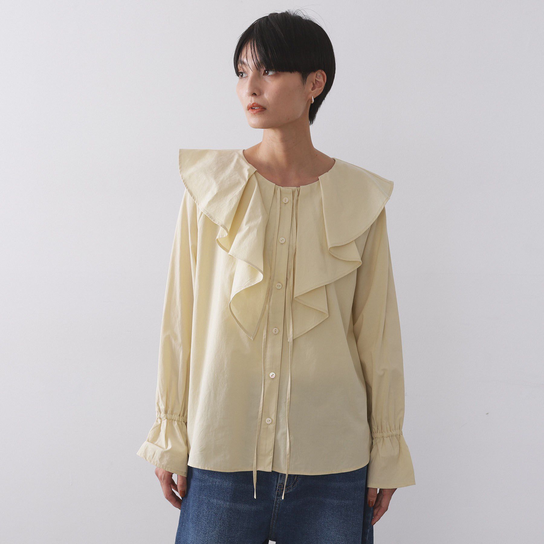 OPAQUE.CLIP「ラッフルフリルブラウス【洗濯機OK】」|シャツ・ブラウス|