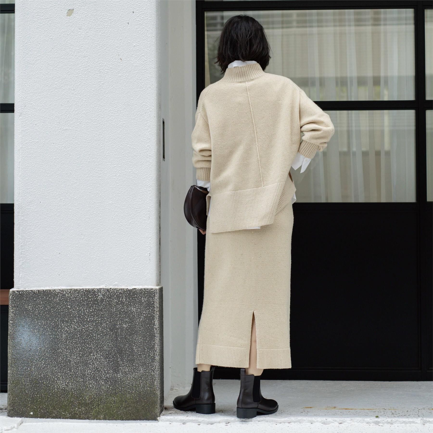 OPAQUE.CLIP「ラメスパンコールナロースカート/セットアップ対応可【洗濯機OK】」|スカート|