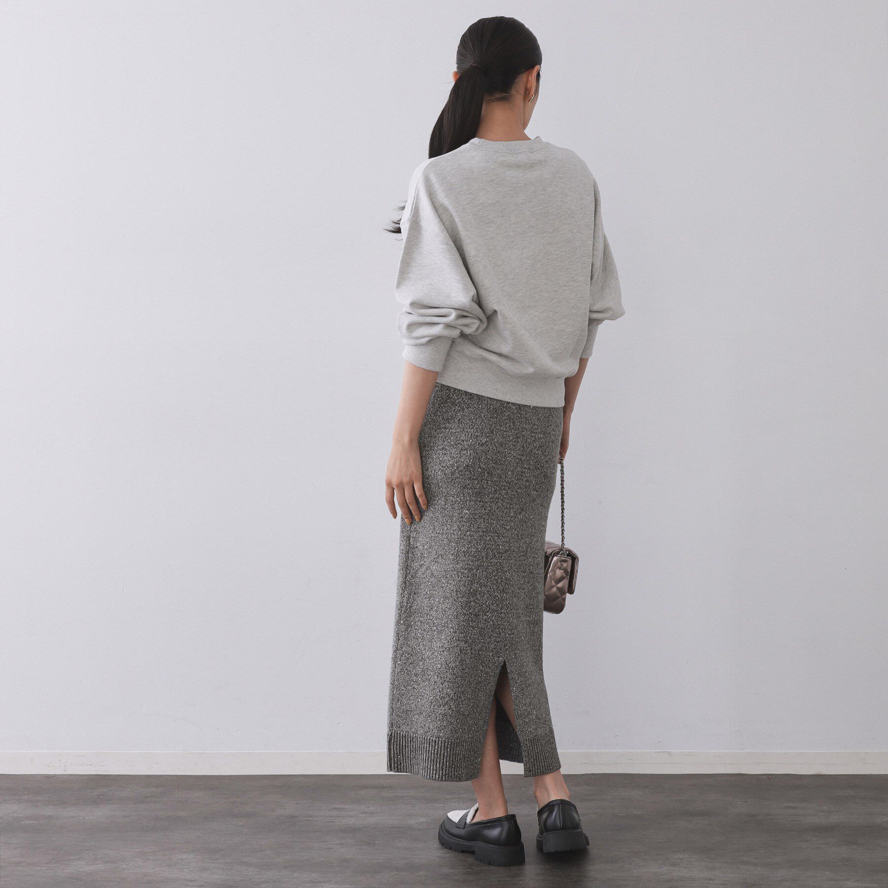 OPAQUE.CLIP「ラメスパンコールナロースカート/セットアップ対応可【洗濯機OK】」|スカート|