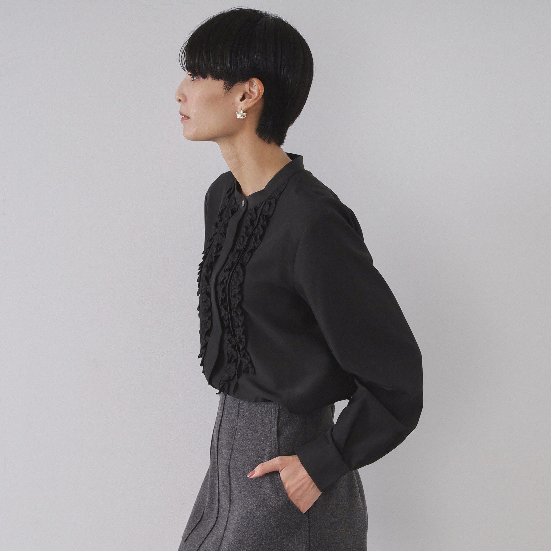 OPAQUE.CLIP「フロントフリルブラウス【洗濯機OK】」|シャツ・ブラウス|