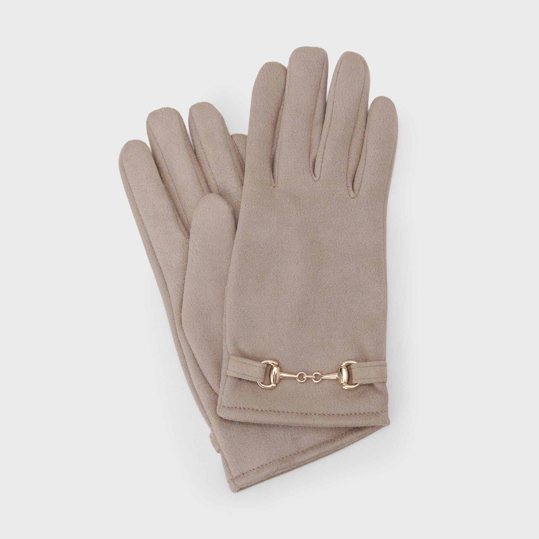 OPAQUE.CLIP「ビット付きフェイクスエードグローブ」|手袋|ベージュ(052)