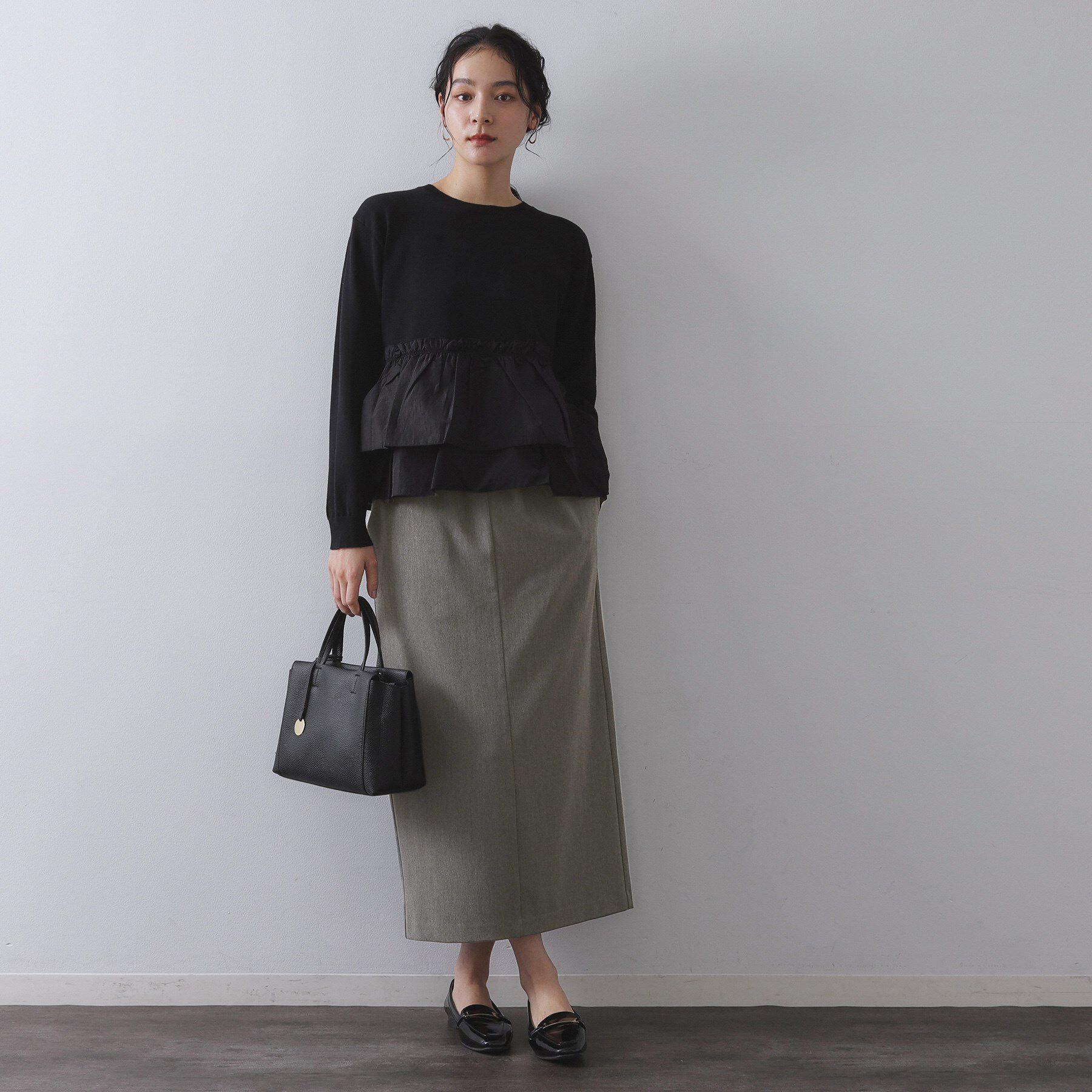 OPAQUE.CLIP「裏起毛イージーナロースカート／ネオサーモ【蓄熱素材／洗濯機洗い可」|スカート|