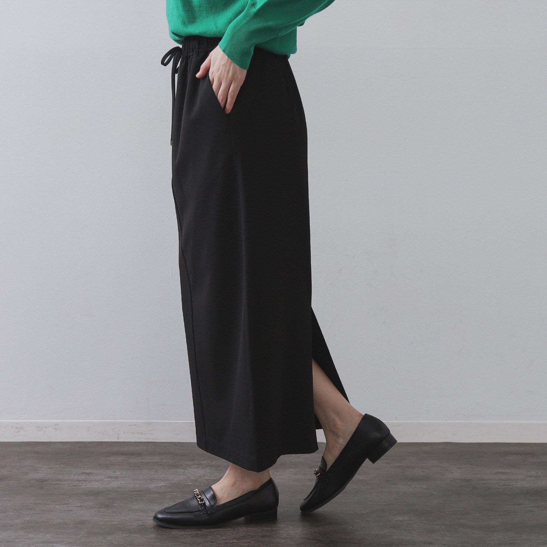 OPAQUE.CLIP「裏起毛イージーナロースカート／ネオサーモ【蓄熱素材／洗濯機洗い可」|スカート|