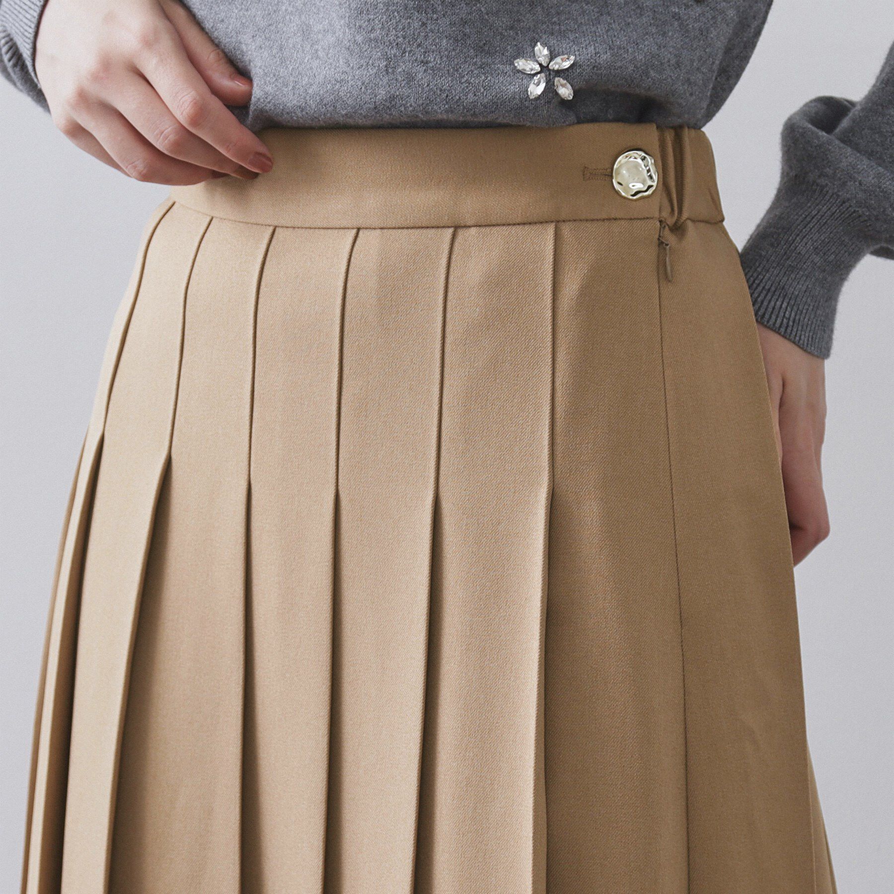 OPAQUE.CLIP「ワイドプリーツスカート【洗濯機OK】」|スカート|