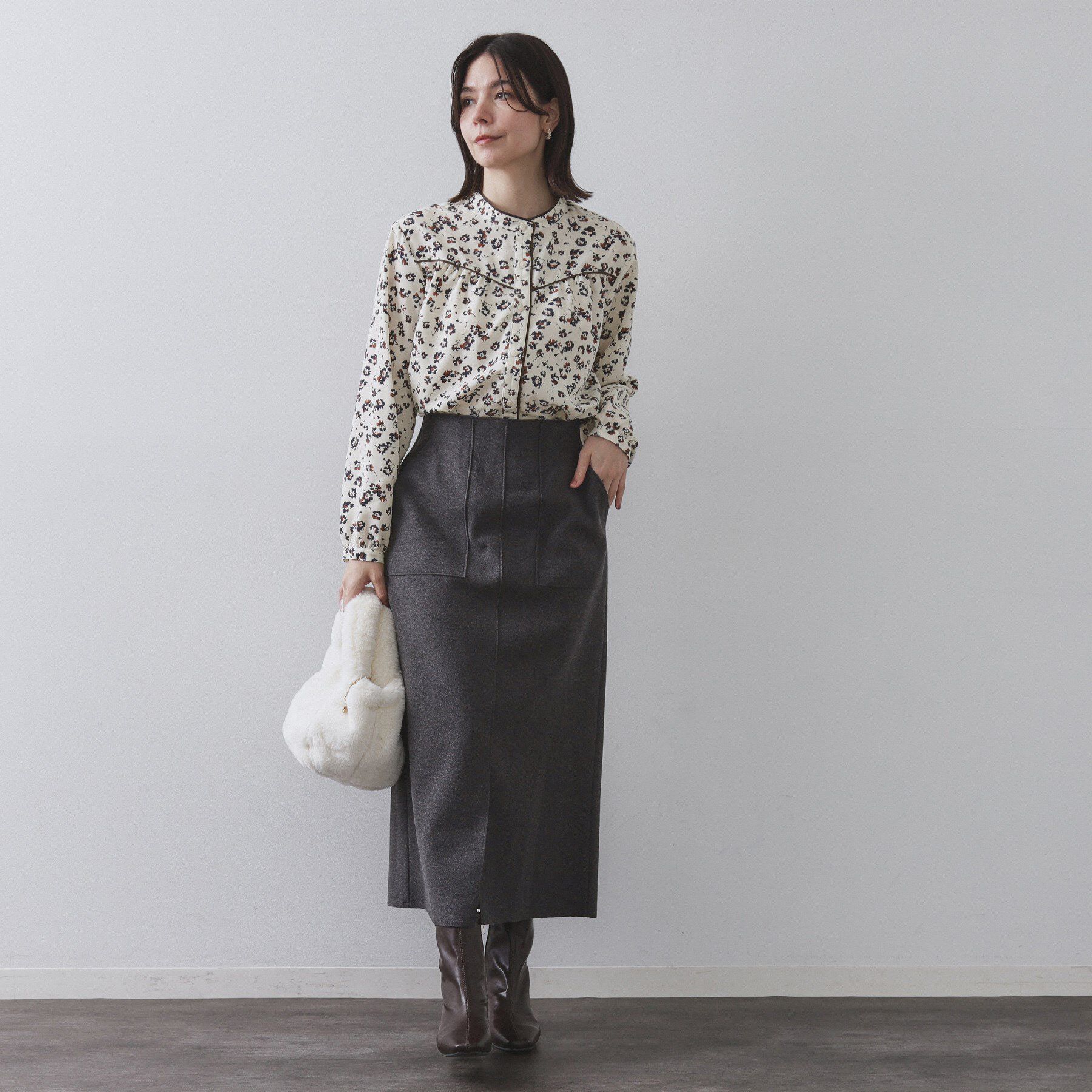 OPAQUE.CLIP「フラワープリントブラウス【洗濯機OK】」|シャツ・ブラウス|