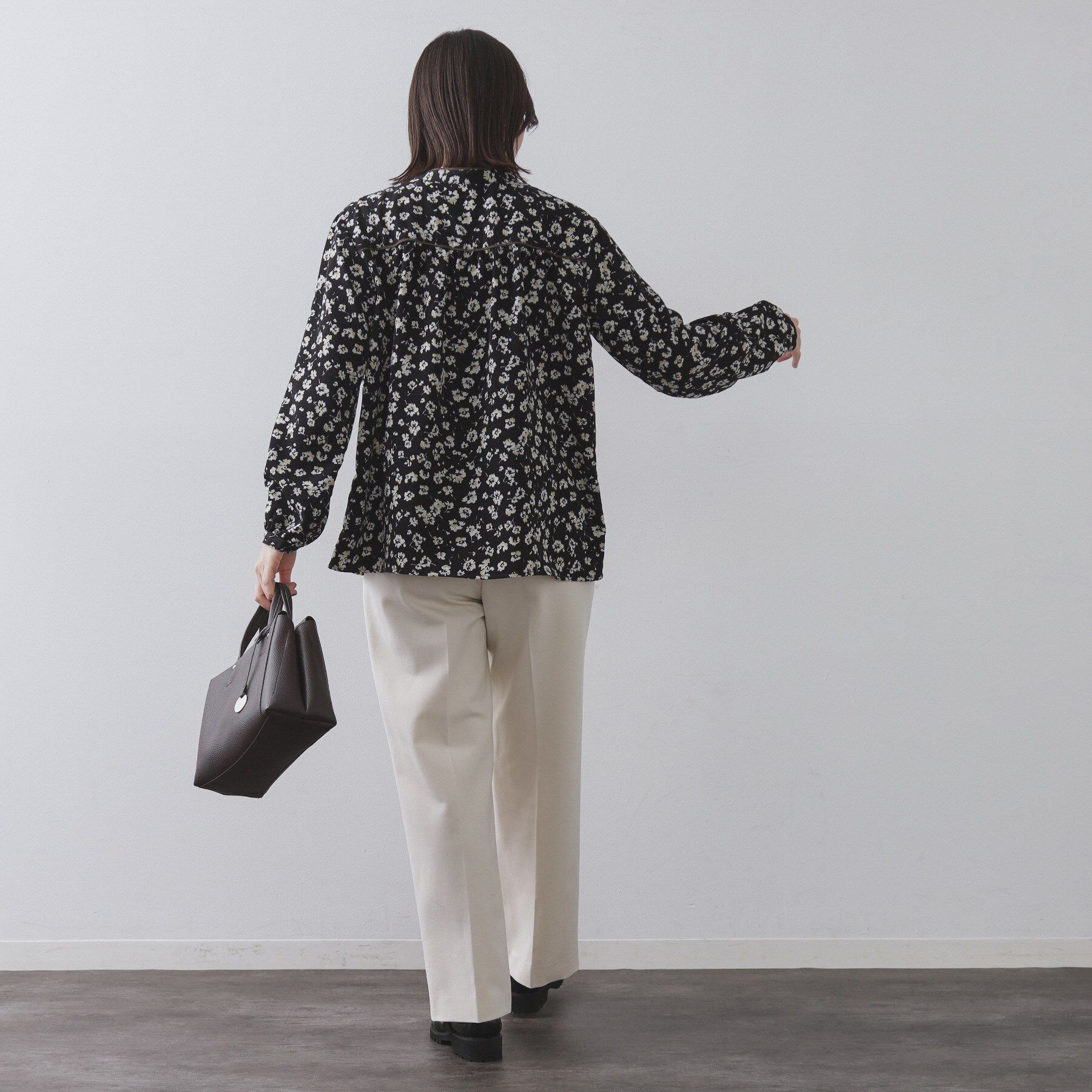 OPAQUE.CLIP「フラワープリントブラウス【洗濯機OK】」|シャツ・ブラウス|