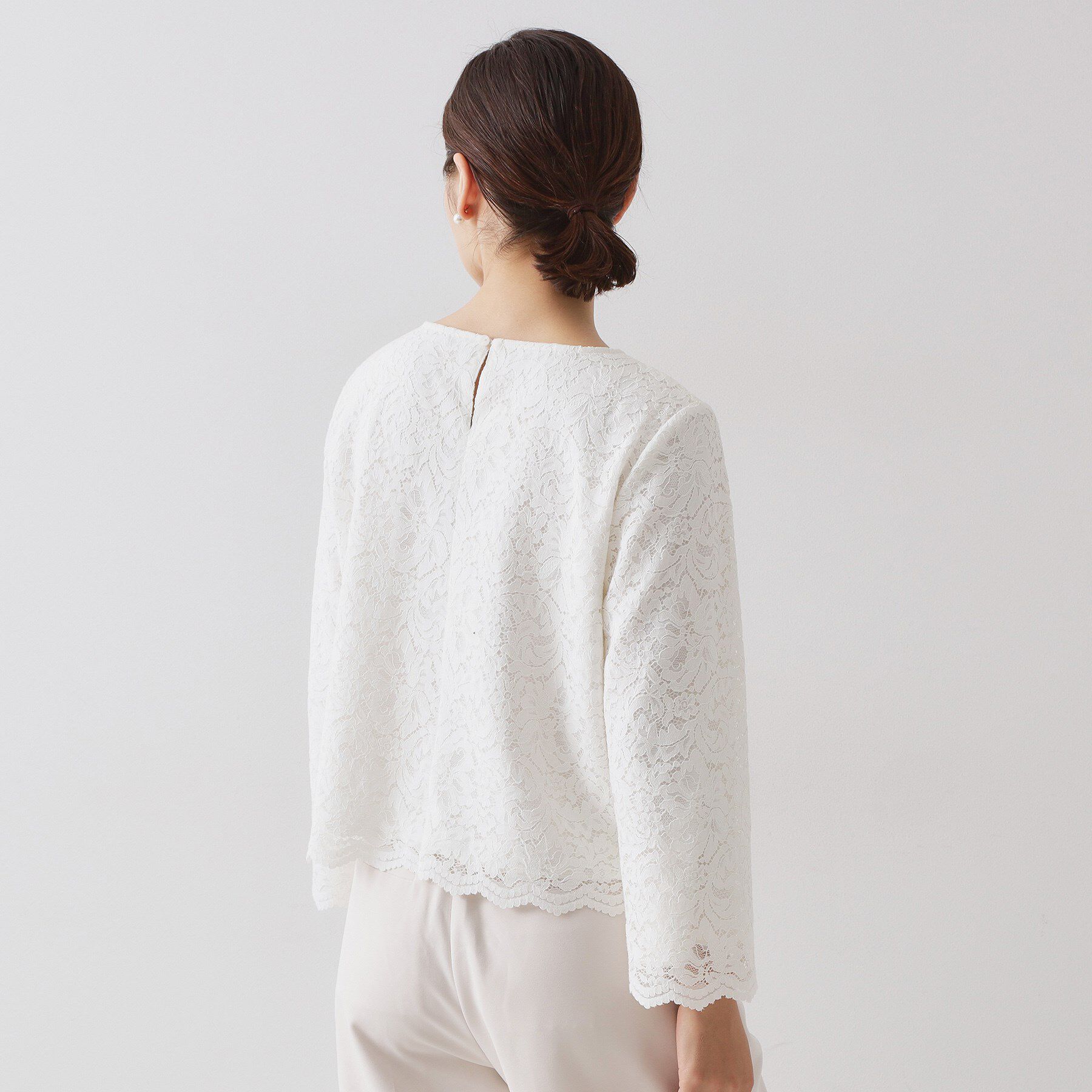 OPAQUE.CLIP「《通勤対応》レースブラウス【洗濯機OK】」|シャツ・ブラウス|