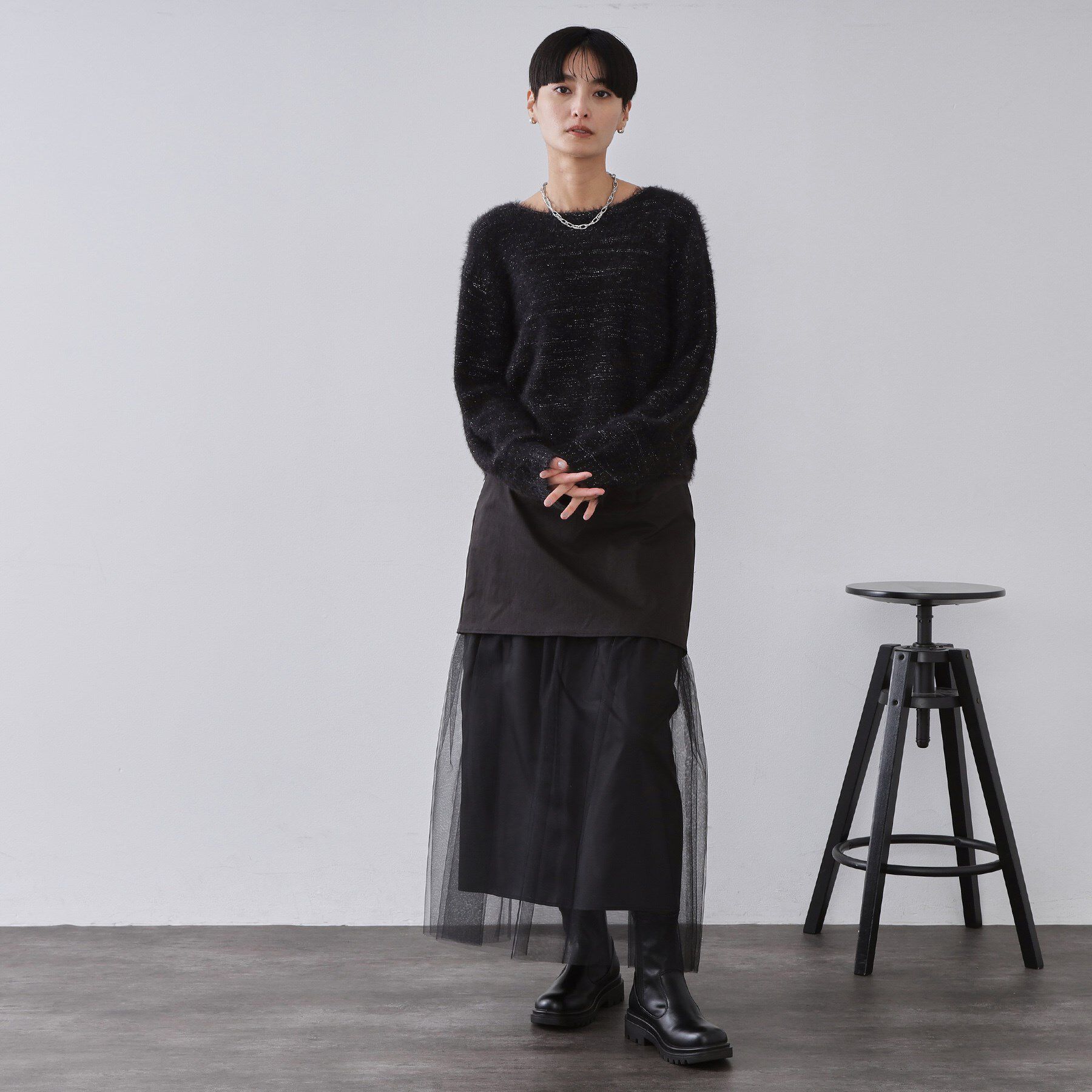 OPAQUE.CLIP「ラメシャギーニット【洗濯機OK】」|ニット・セーター|