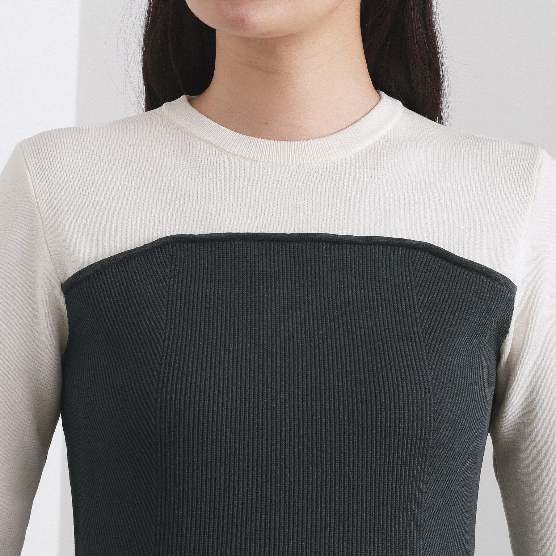 OPAQUE.CLIP「配色ビスチェニットワンピース【洗濯機OK】」|ワンピース|