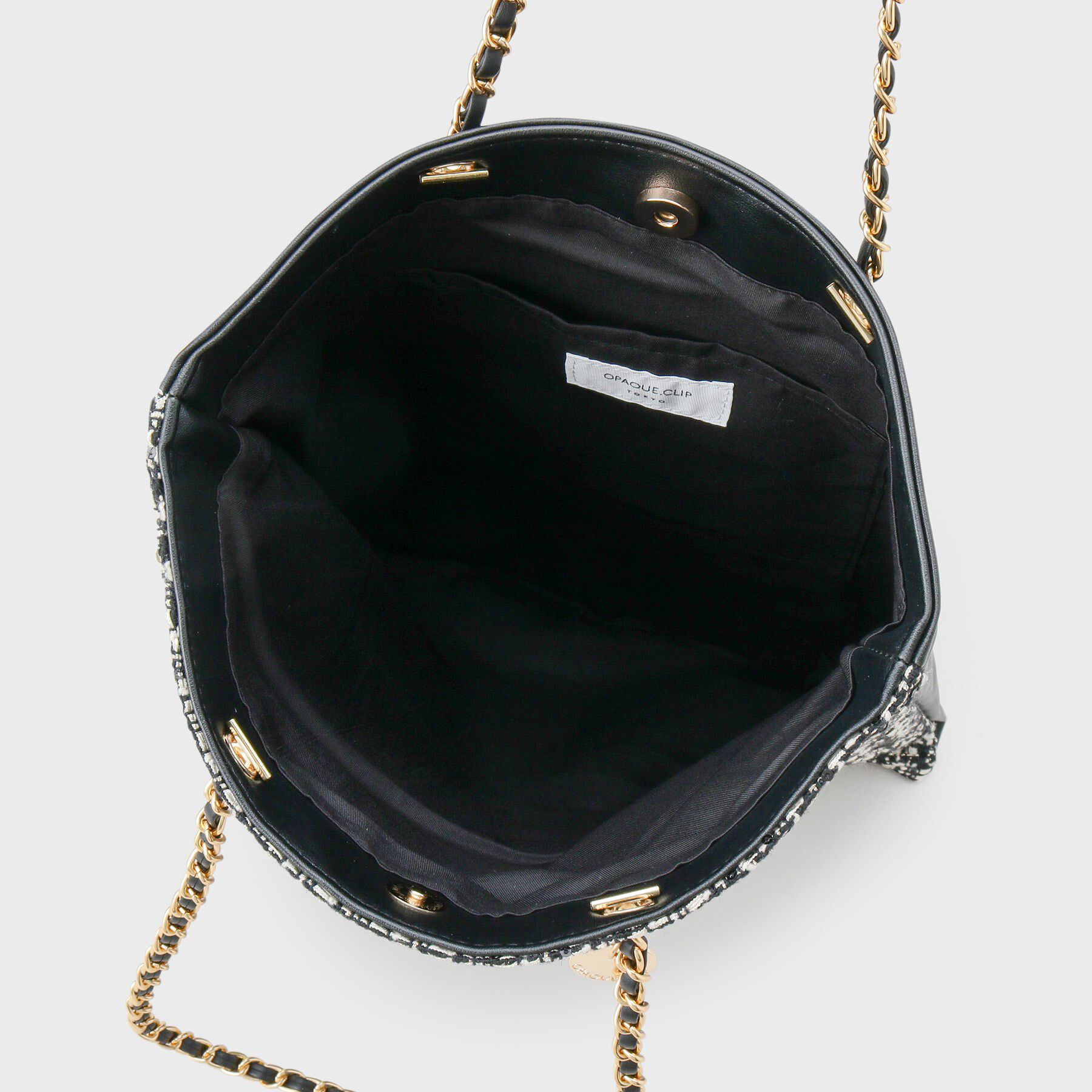 OPAQUE.CLIP「ツイードコンビチェーンショルダートートバッグ【A4サイズ対応】」|トートバッグ|