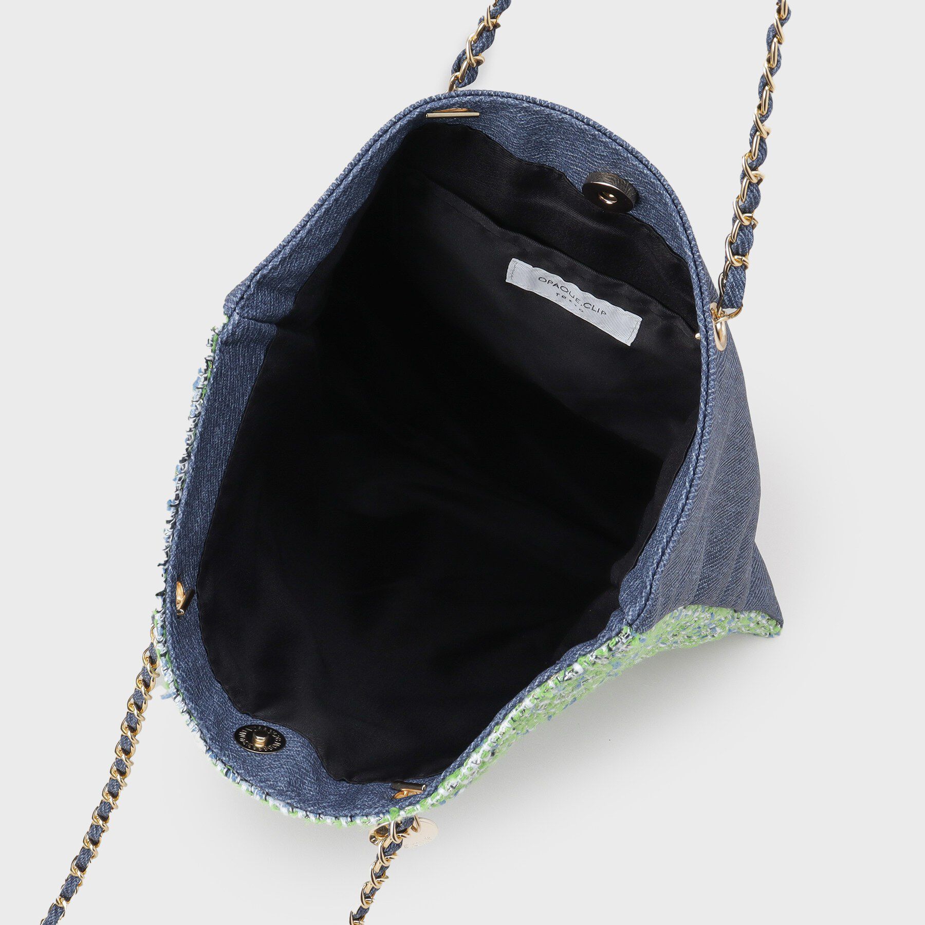 OPAQUE.CLIP「ツイードコンビチェーンショルダートートバッグ【A4サイズ対応】」|トートバッグ|