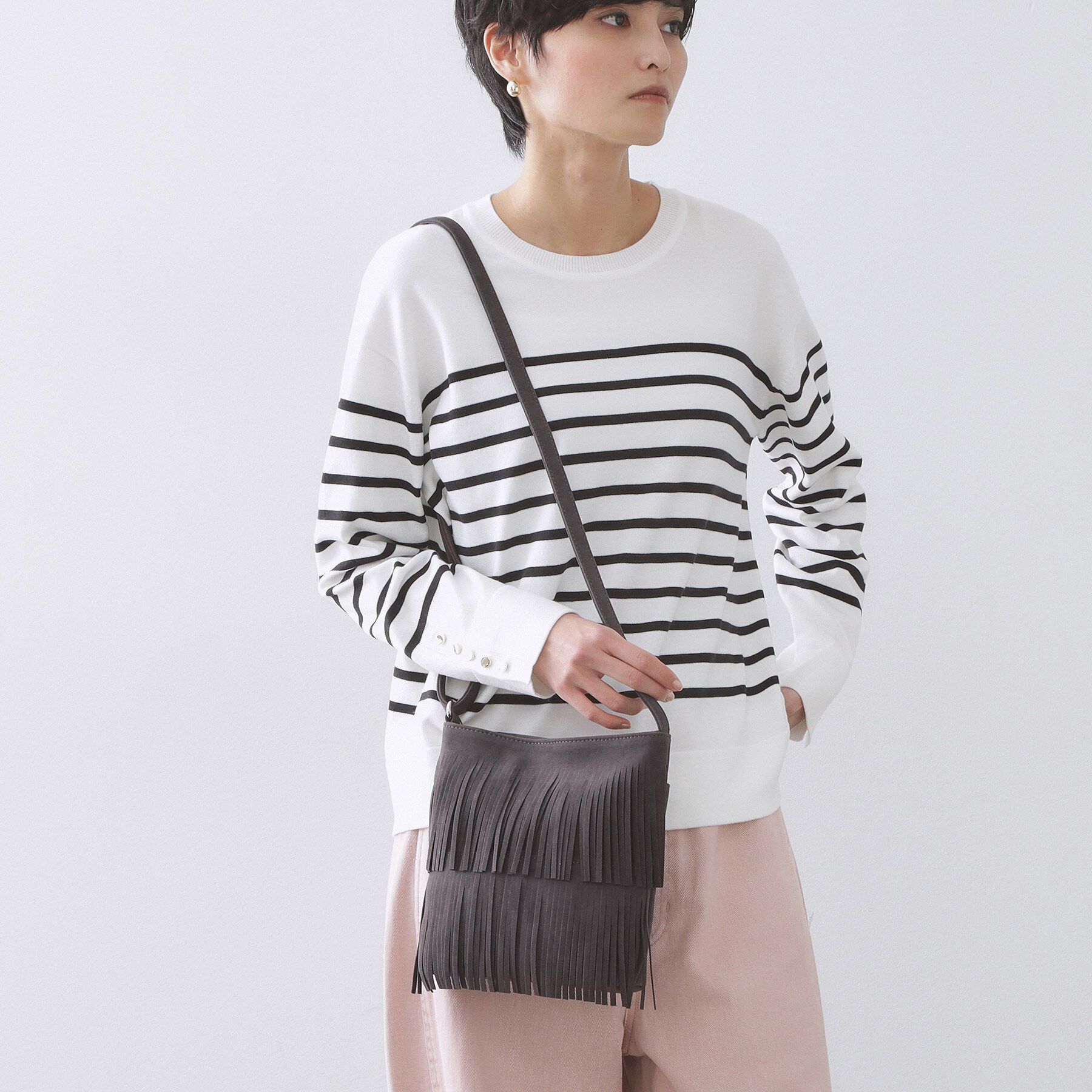 OPAQUE.CLIP「スクエアフリンジショルダーバッグ」|ショルダー・メッセンジャー|