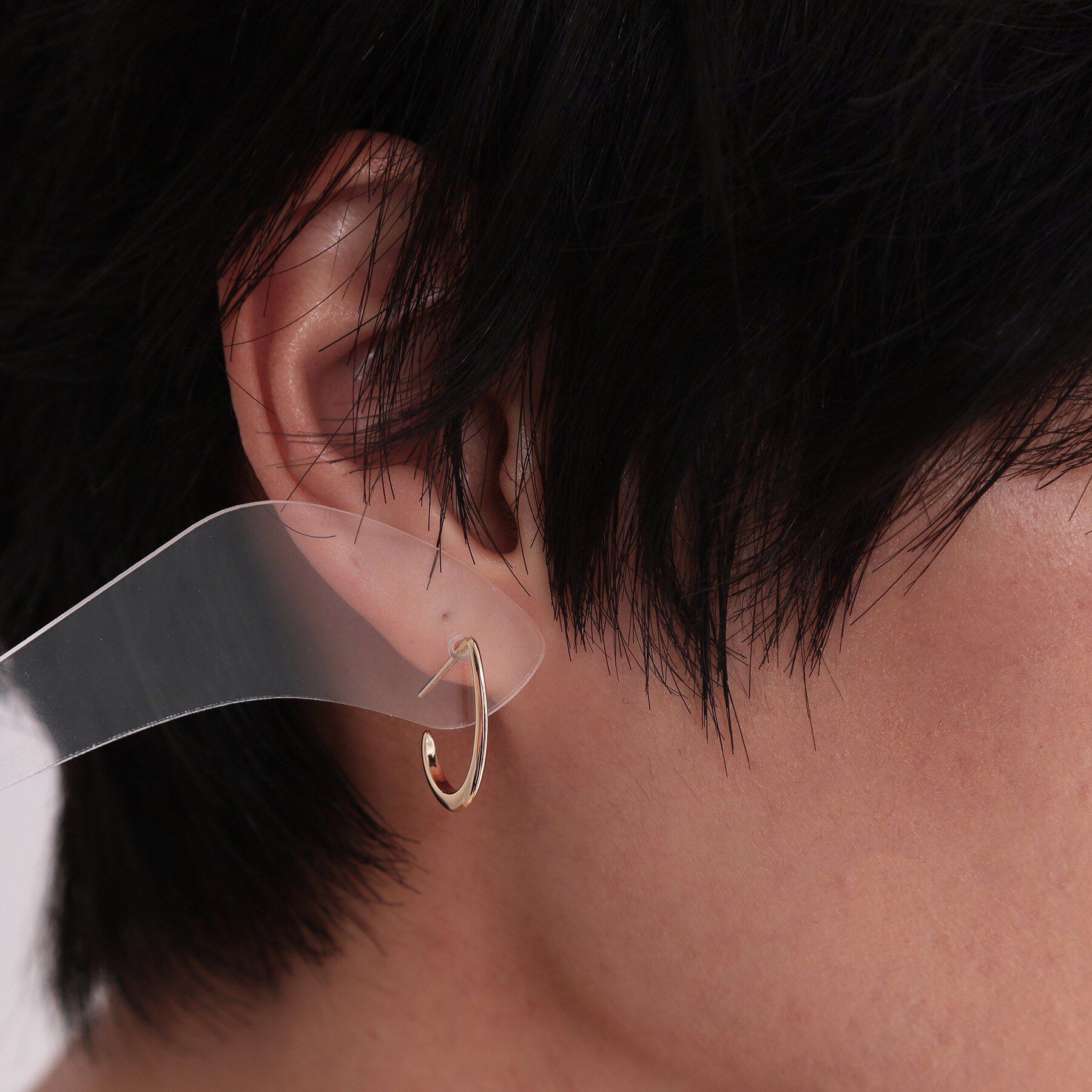 OPAQUE.CLIP「メタルドロップデザインフープピアス」|ピアス|