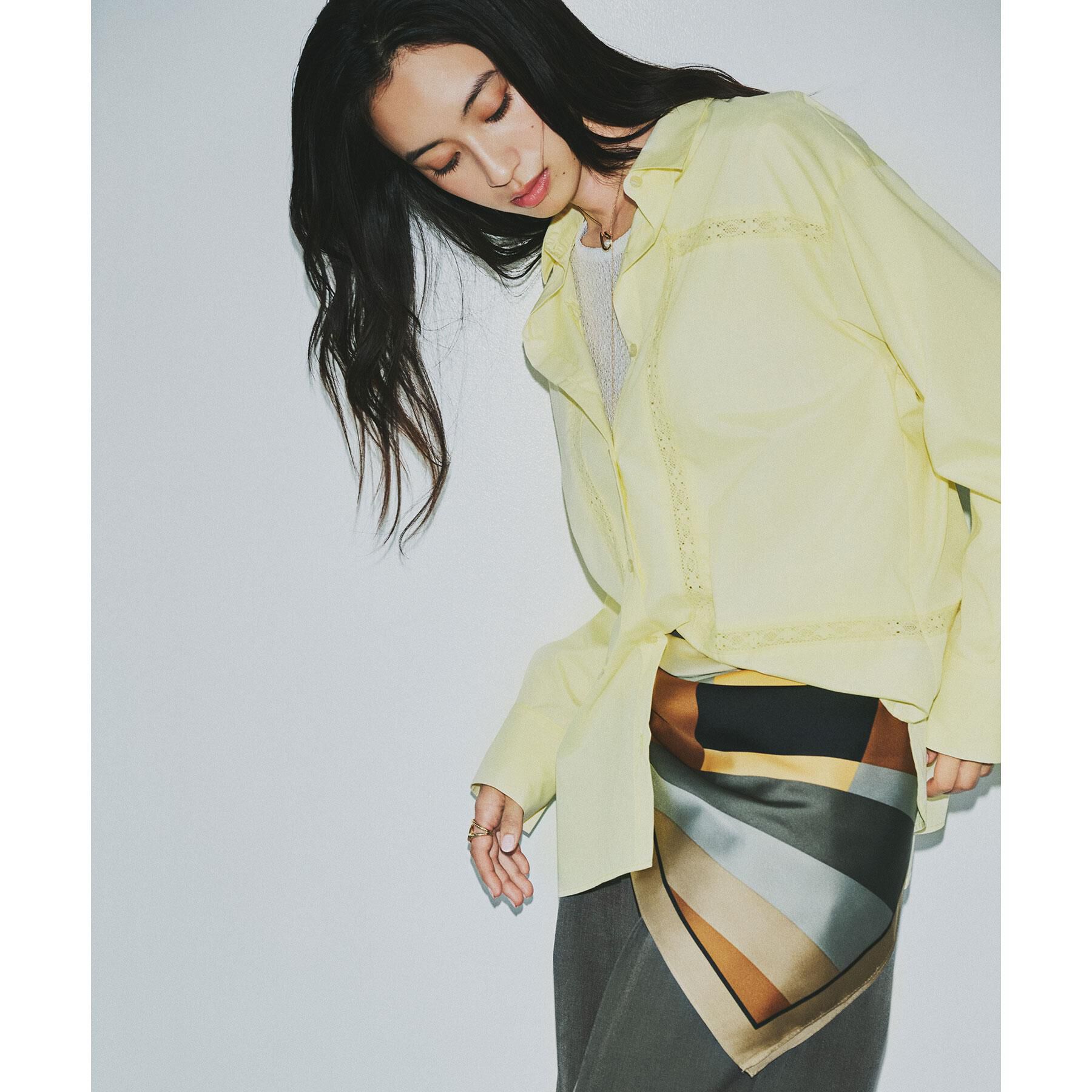 OPAQUE.CLIP「レーストリミングシャツ【洗濯機OK】」|シャツ・ブラウス|