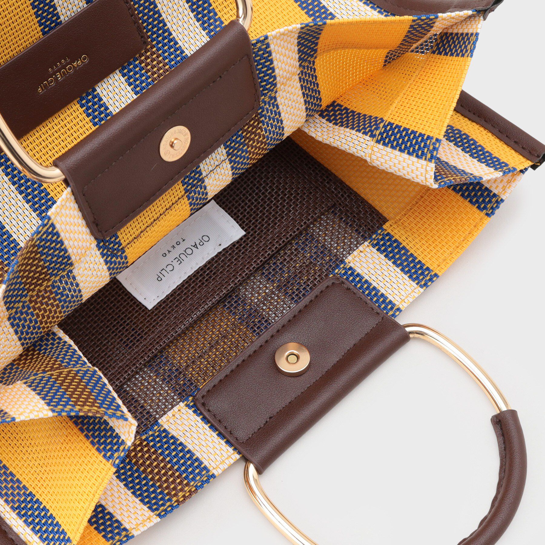 OPAQUE.CLIP「デザインハンドルマルチストライプミドルトート」|トートバッグ|