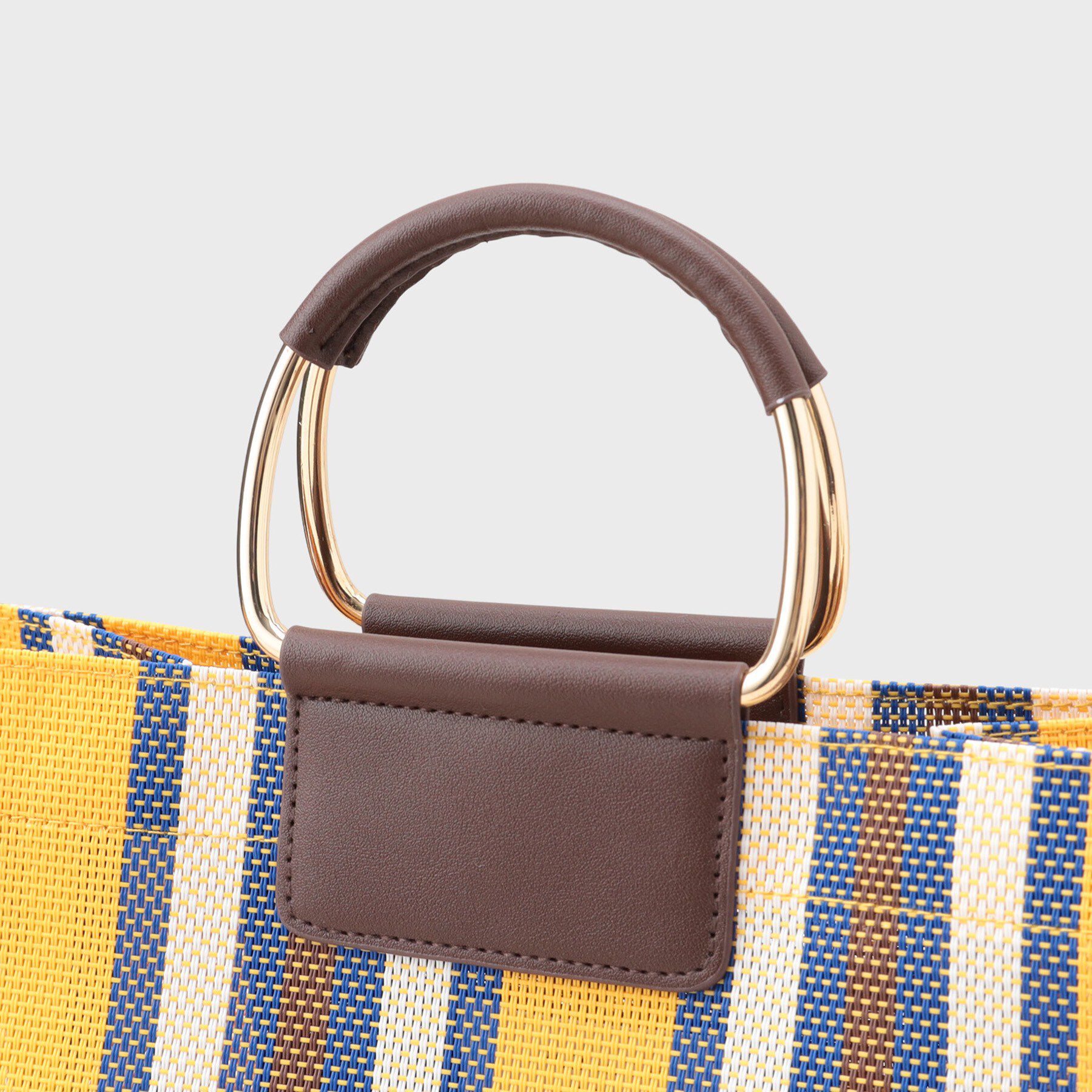 OPAQUE.CLIP「デザインハンドルマルチストライプミドルトート」|トートバッグ|